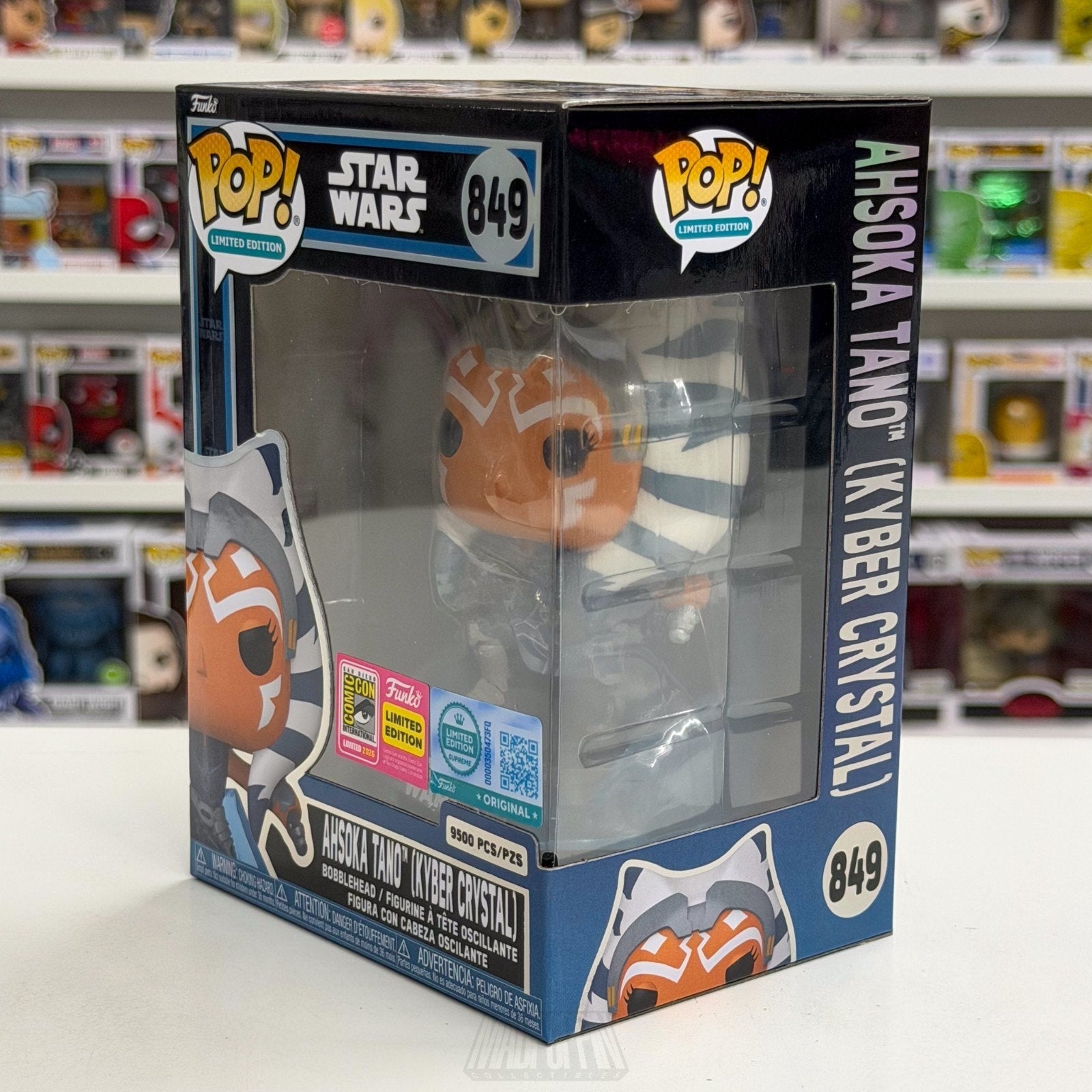 Funko Pop Star Wars Ahsoka Tano Kyber Crystal 849 SDCC 2026 LE 9500 CON STICKER