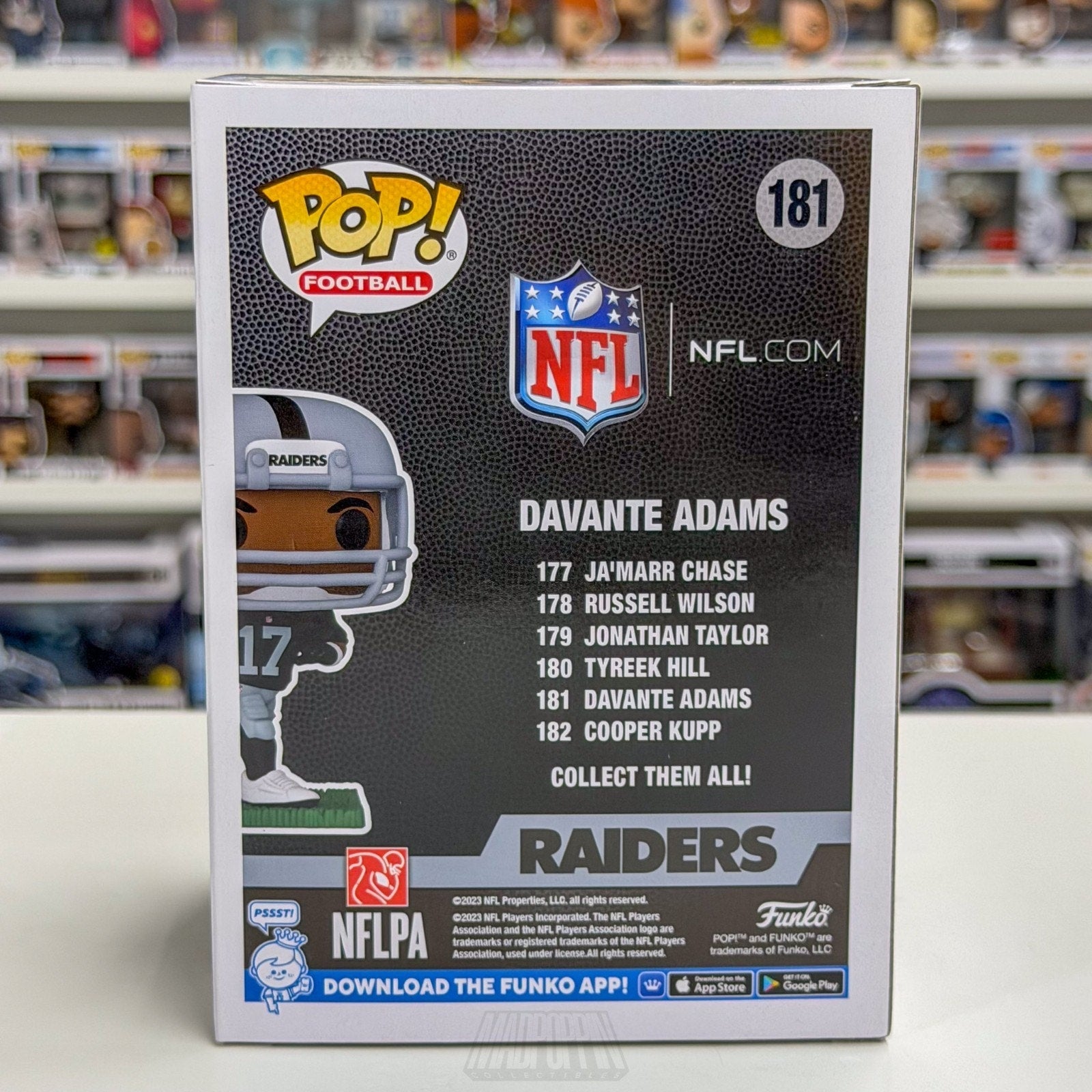 Funko Pop NFL Football Raiders Davante Adams 181 Wide Receiver Toy Vinyl Figure