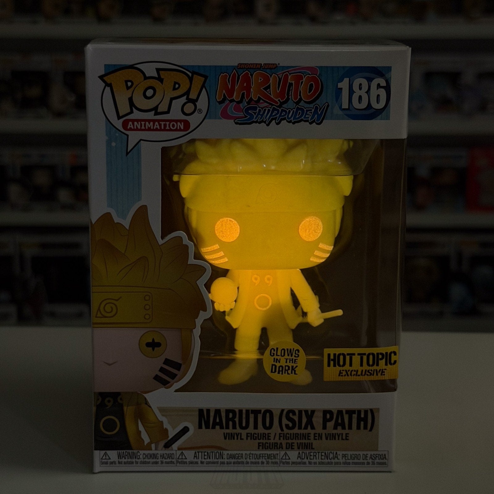 Funko Pop Anime Naruto Uzumaki Six Path Glow Hot Topic 186 Manga Vinyl Figure
