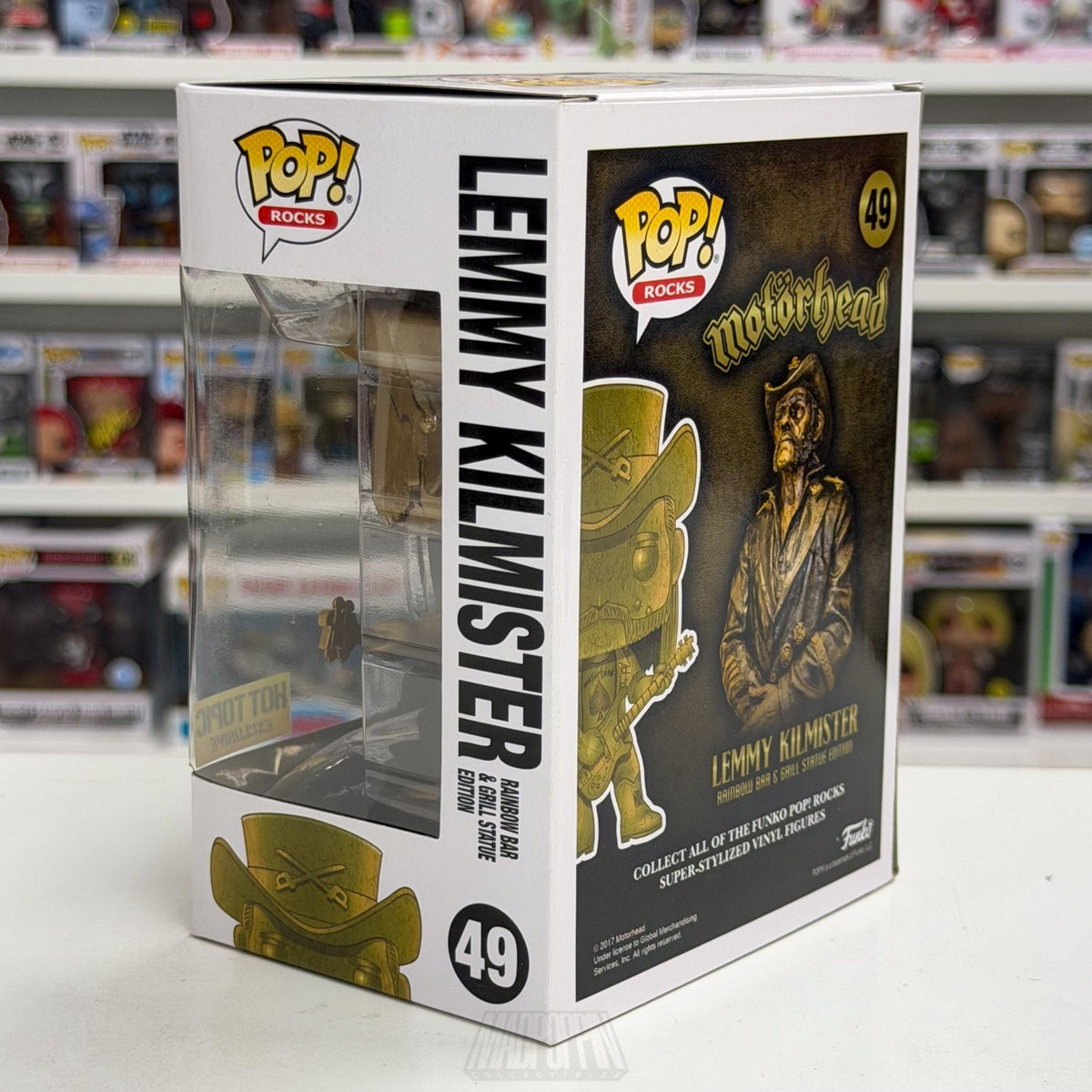 Funko Pop Rocks Motorhead Lemmy Kilmister Gold Hot Topic 49 Heavy Metal Figure