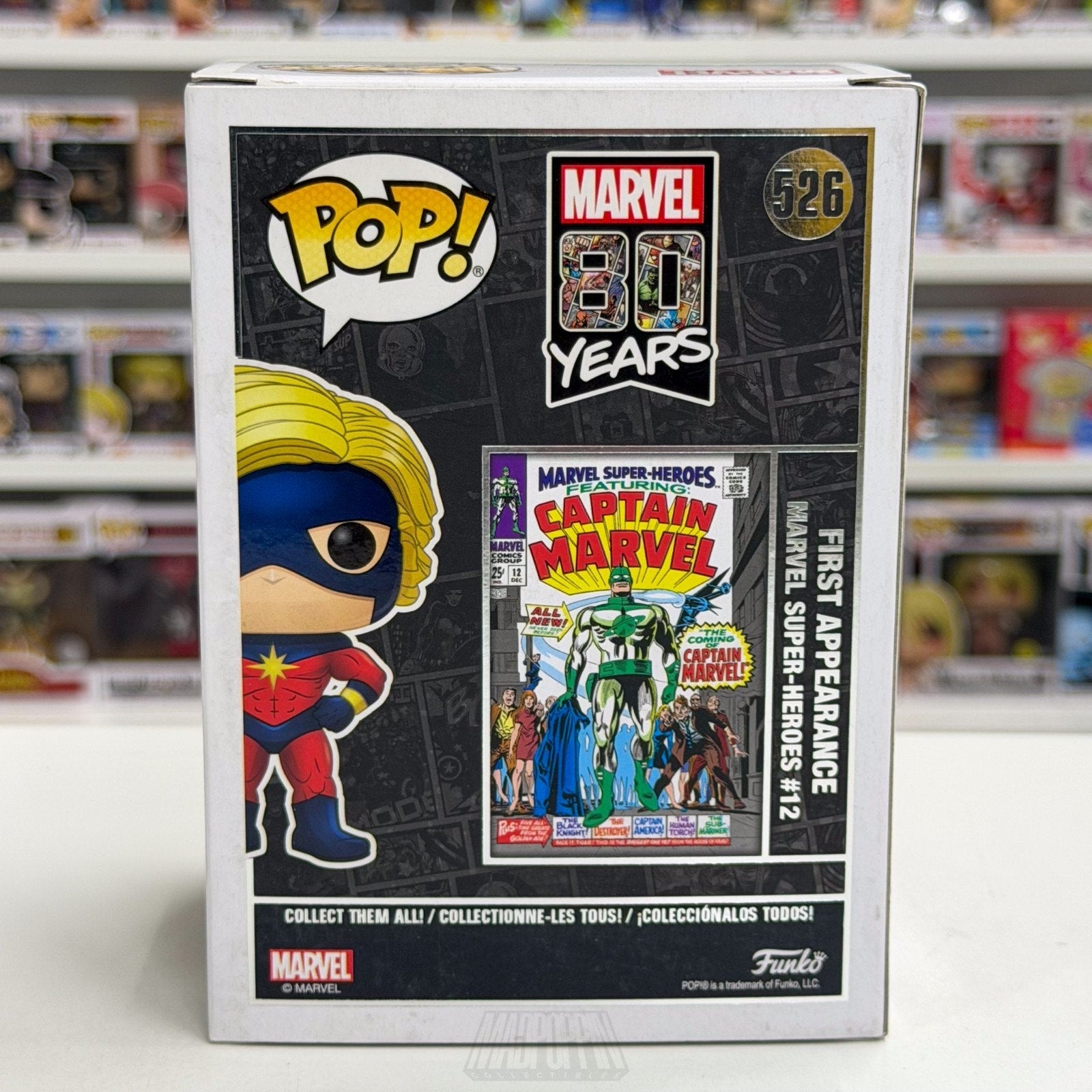 Funko Pop Marvel 80 Years Captain Marvel Mar-Vell 526 Superhero Toy Vinyl Figure