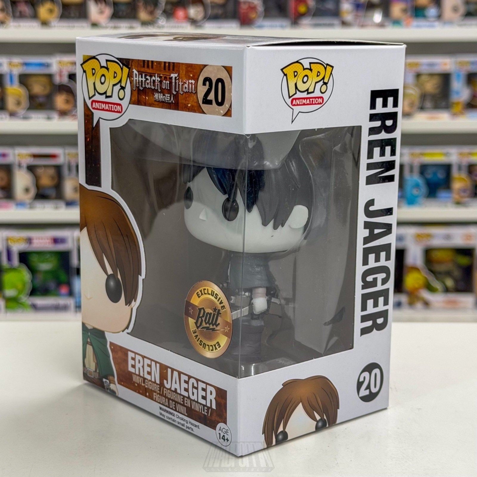 Funko Pop Anime Attack on Titan Eren Jaeger Black & White BAIT 20 Vinyl Figure