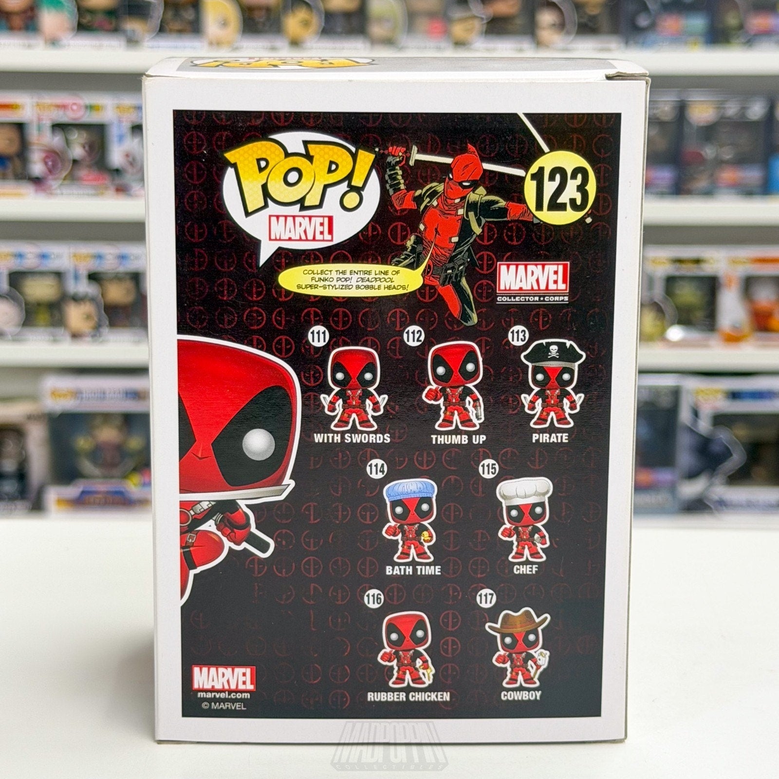 Funko Pop Marvel Collector Corps Deadpool Leaping w/Sword 123 Toy Vinyl Figure