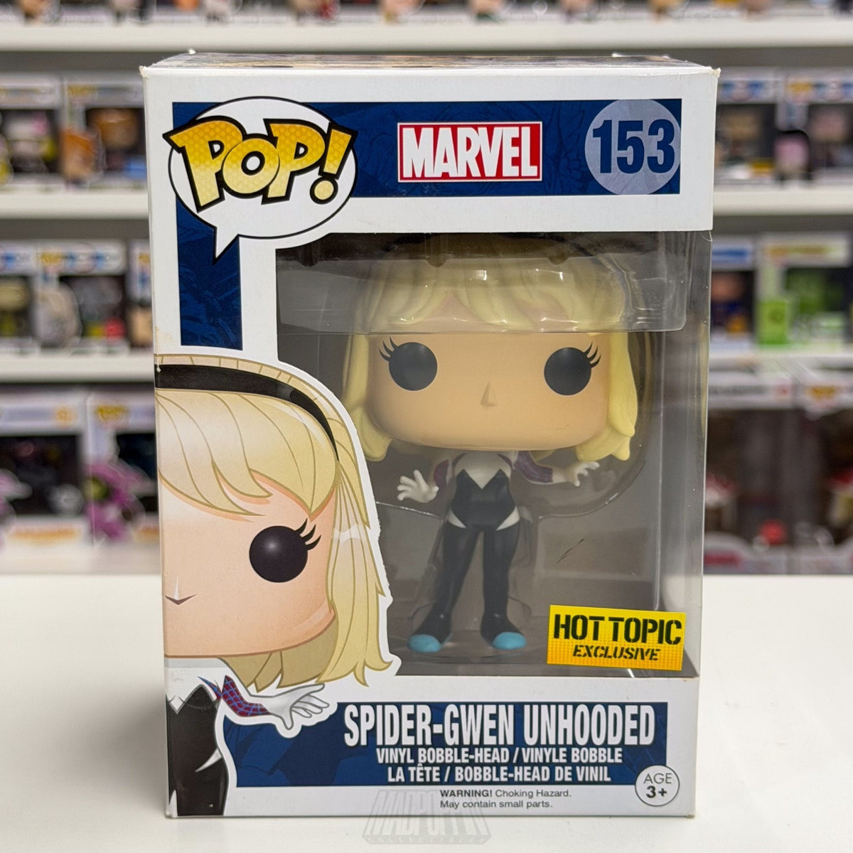 Funko Pop Marvel Spider-Gwen Unhooded Hot Topic 153 Spider-Woman Vinyl Figure