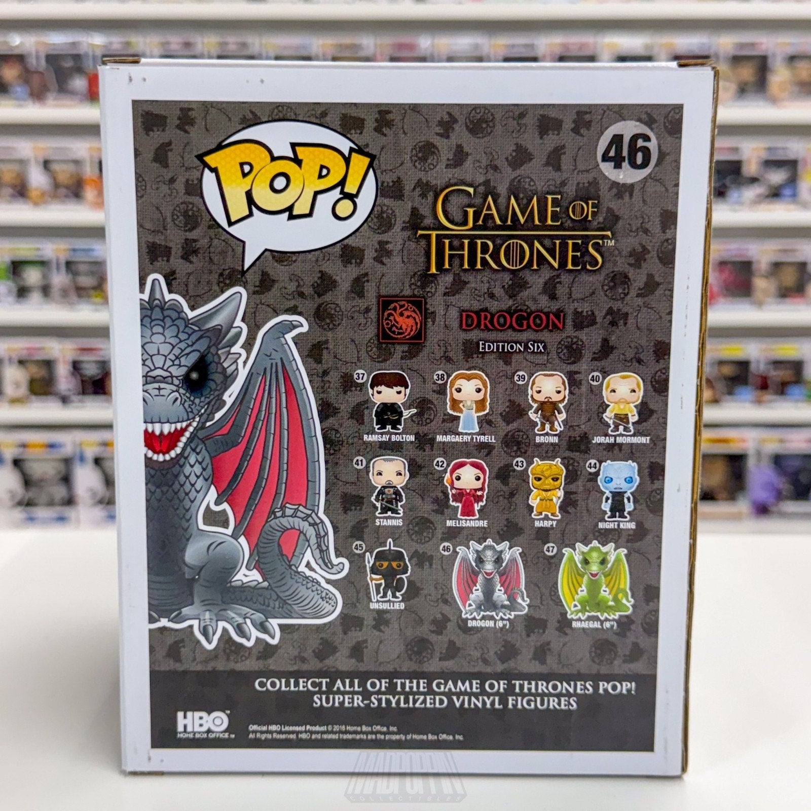 Funko Pop TV HBO Game of Thrones Drogon Red Eyes 46 Dragon Vinyl 6" Figure