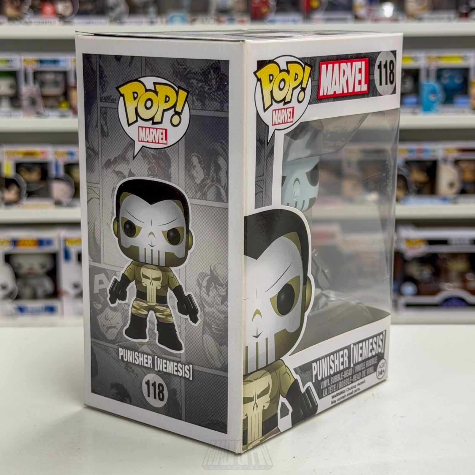 Funko Pop Marvel Punisher Nemesis 118 Frank Castle Vigilante Skull Vinyl Figure