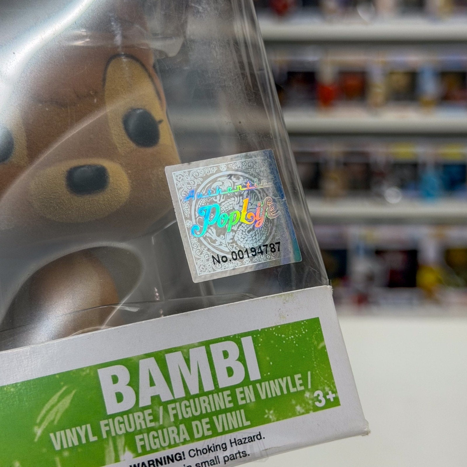 Funko Pop Disney Bambi Flocked PopLife Hologram Sticker 94 Deer Toy Vinyl Figure
