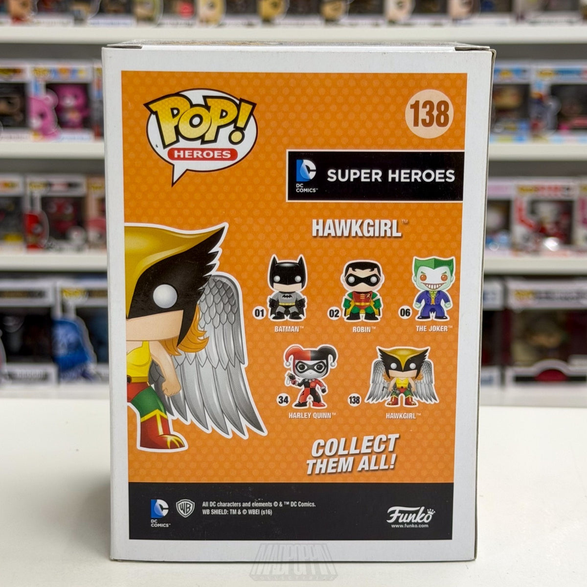 Funko Pop DC Legion of Collectors Super Heroes Hawkgirl 138 Golden Vinyl Figure