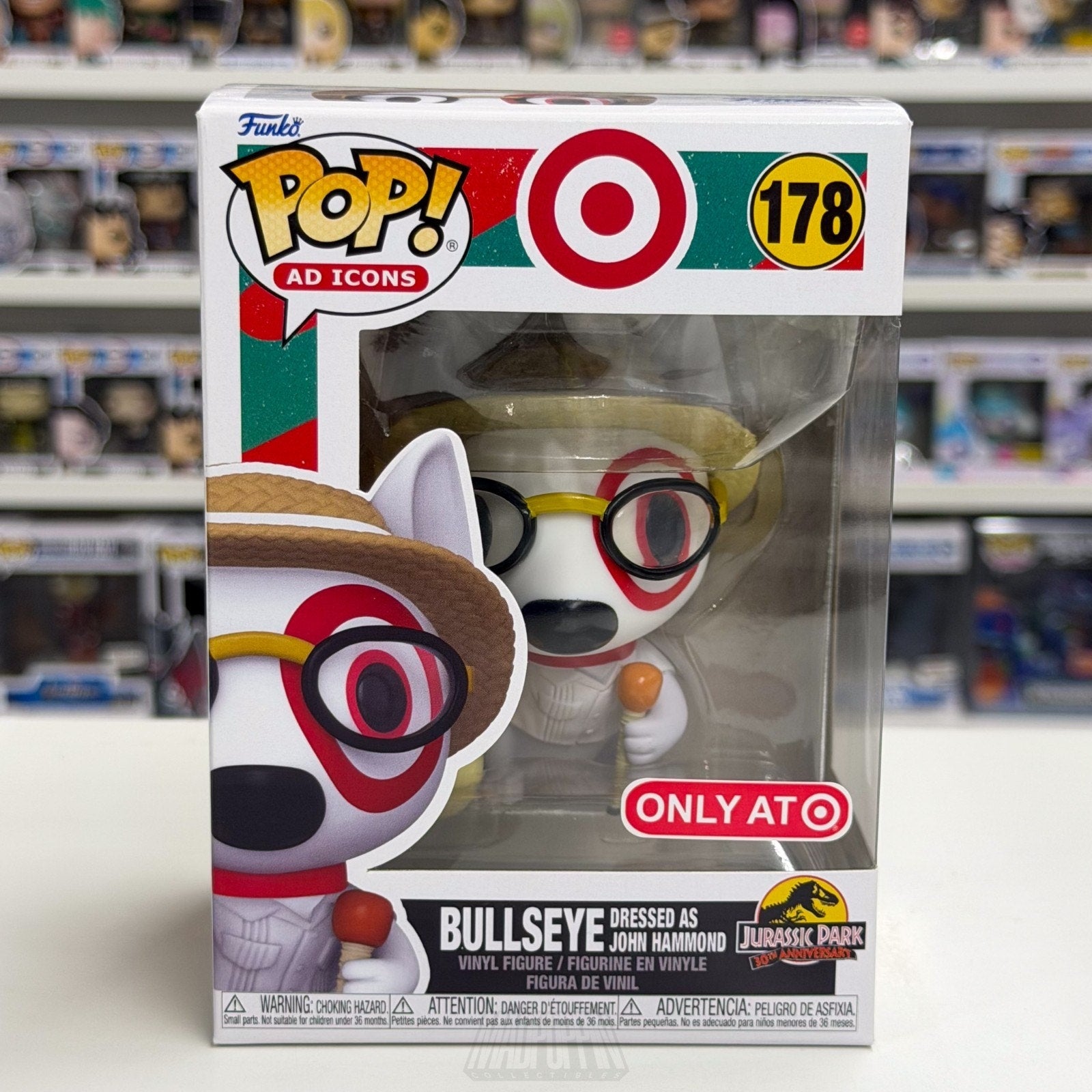 Funko Pop Ad Icons Bullseye John Hammond Target 178 Jurassic Park Vinyl Figure