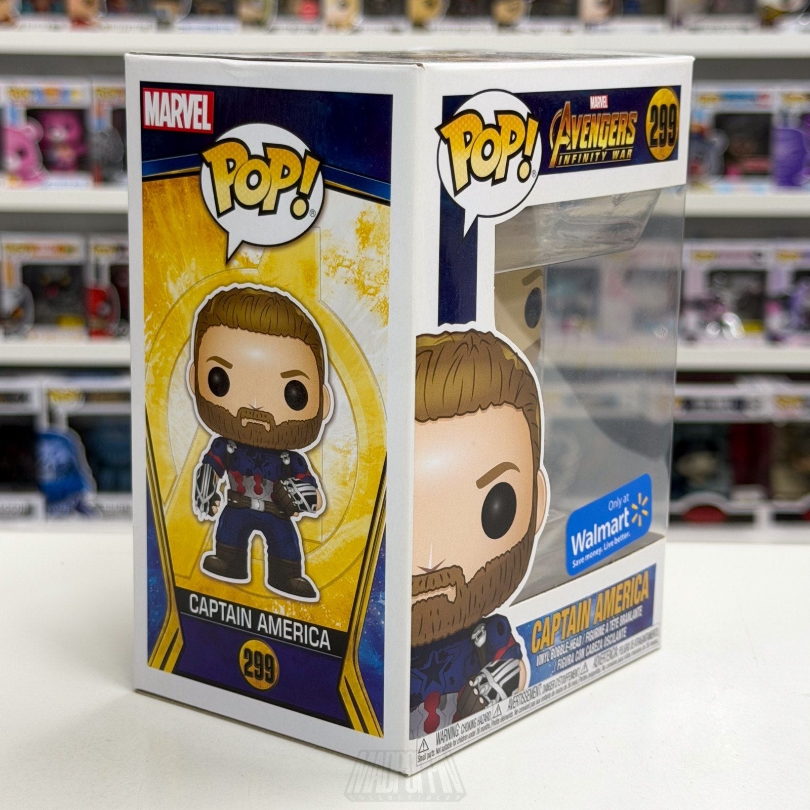 Funko Pop Marvel Avengers Infinity War Captain America Walmart 299 Vinyl Figure