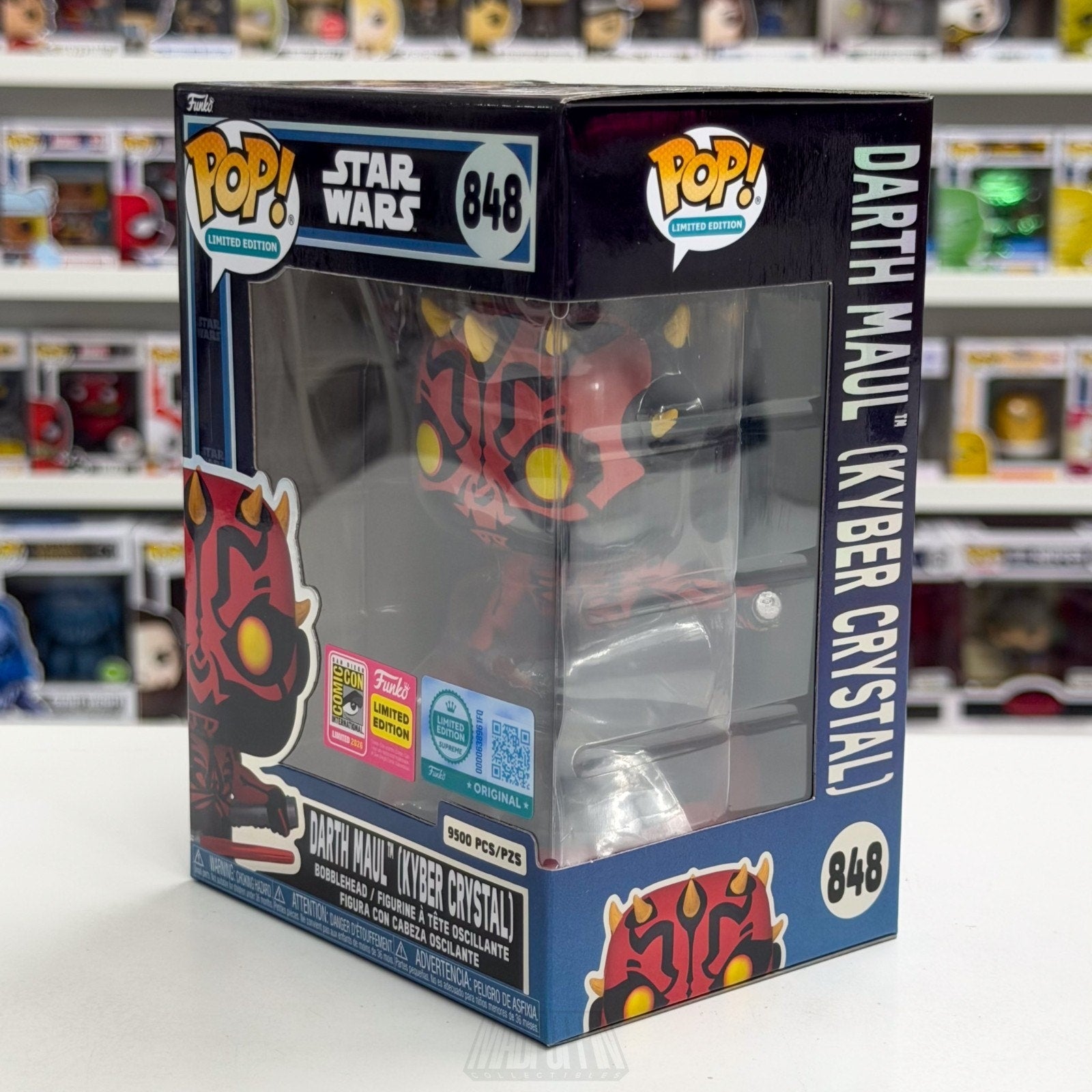 Funko Pop Star Wars Darth Maul Kyber Crystal 848 SDCC 2026 LE 9500 CON STICKER