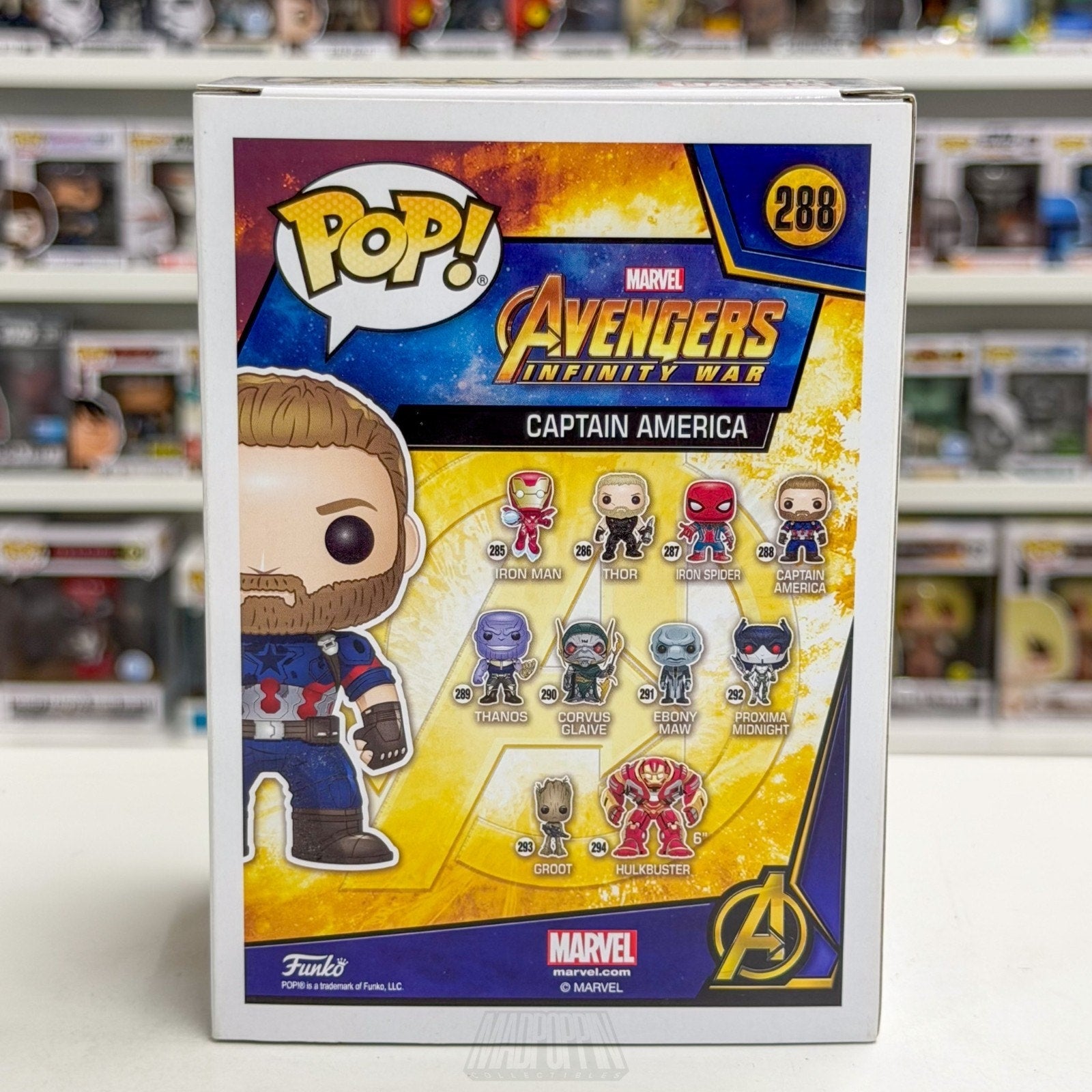 Funko Pop Marvel Avengers Infinity War Captain America Unmasked 288 Vinyl Figure