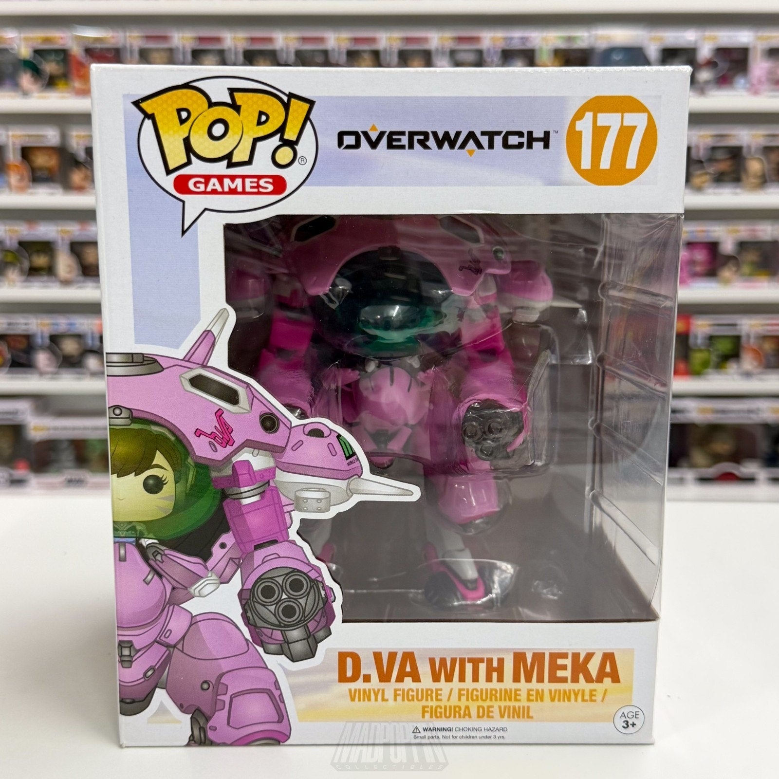 Funko Pop Games Overwatch D.Va w/MEKA 177 Pink Tank Mech Toy Vinyl 6" Figure