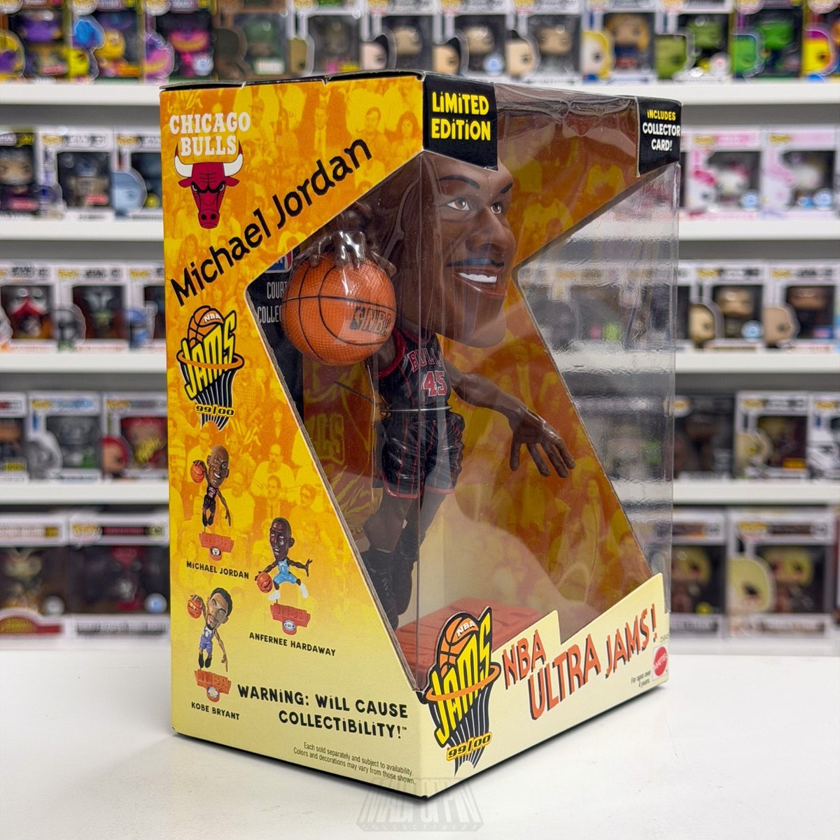 Mattel NBA Ultra Jams Basketball Michael Jordan 45 Jersey w/Upper Deck Card Toy