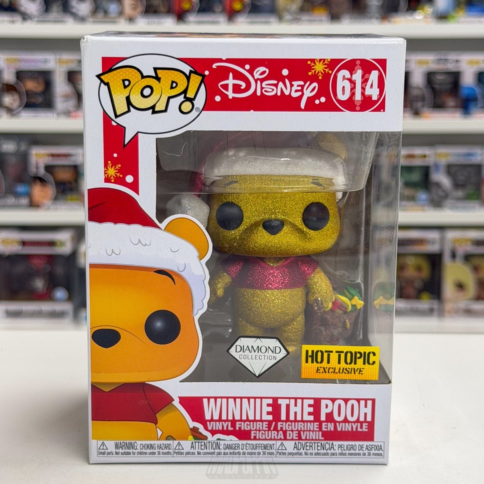 Funko Pop Disney Winnie the Pooh Santa Diamond Hot Topic 614 Bear Vinyl Figure