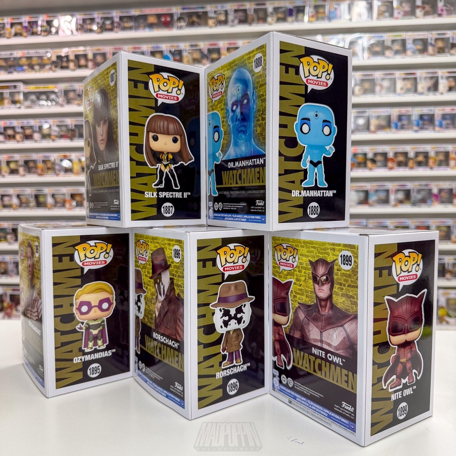 Funko Pop DC Movies Watchmen Set Silk Manhattan Ozymandias Rorschach Nite Owl