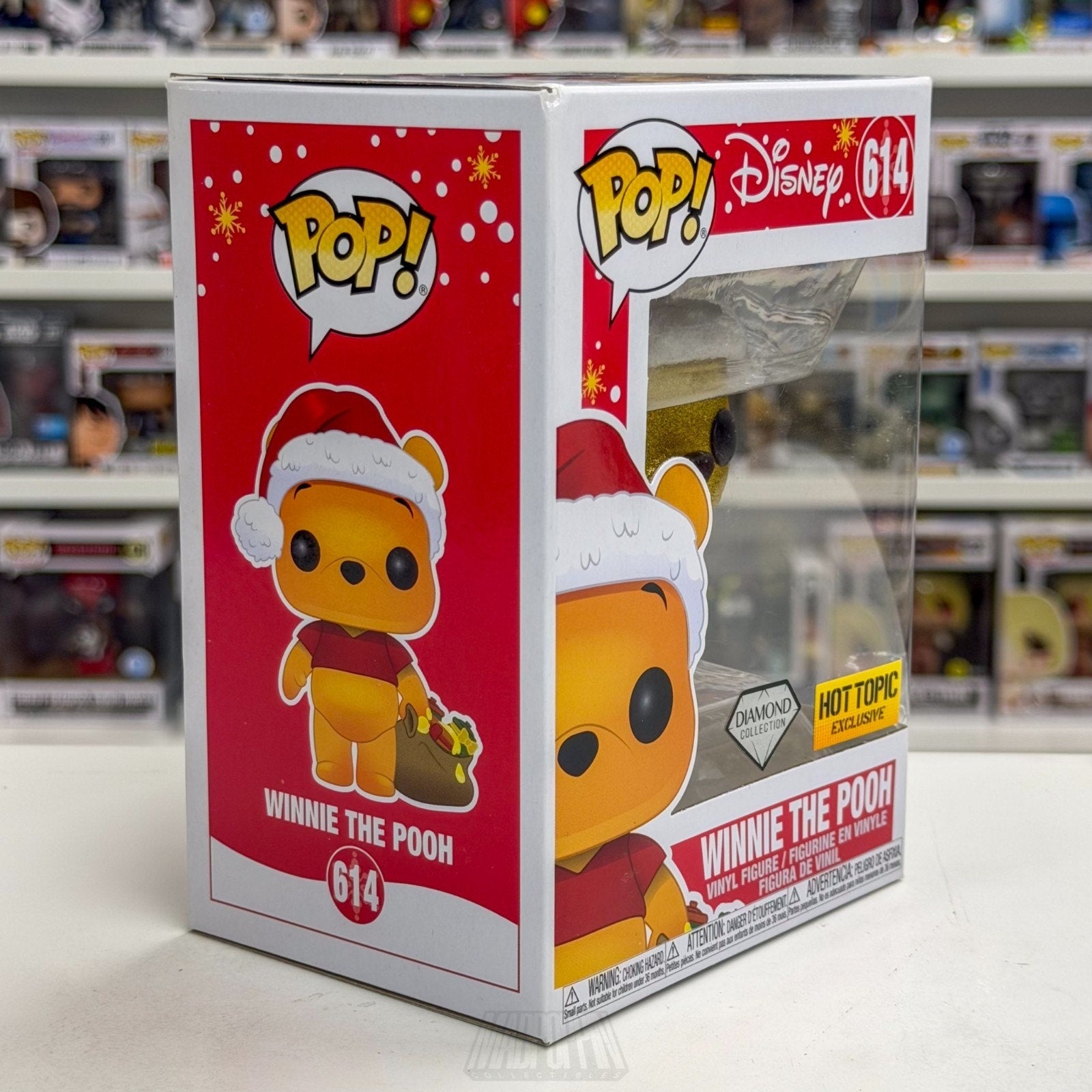 Funko Pop Disney Winnie the Pooh Santa Diamond Hot Topic 614 Bear Vinyl Figure