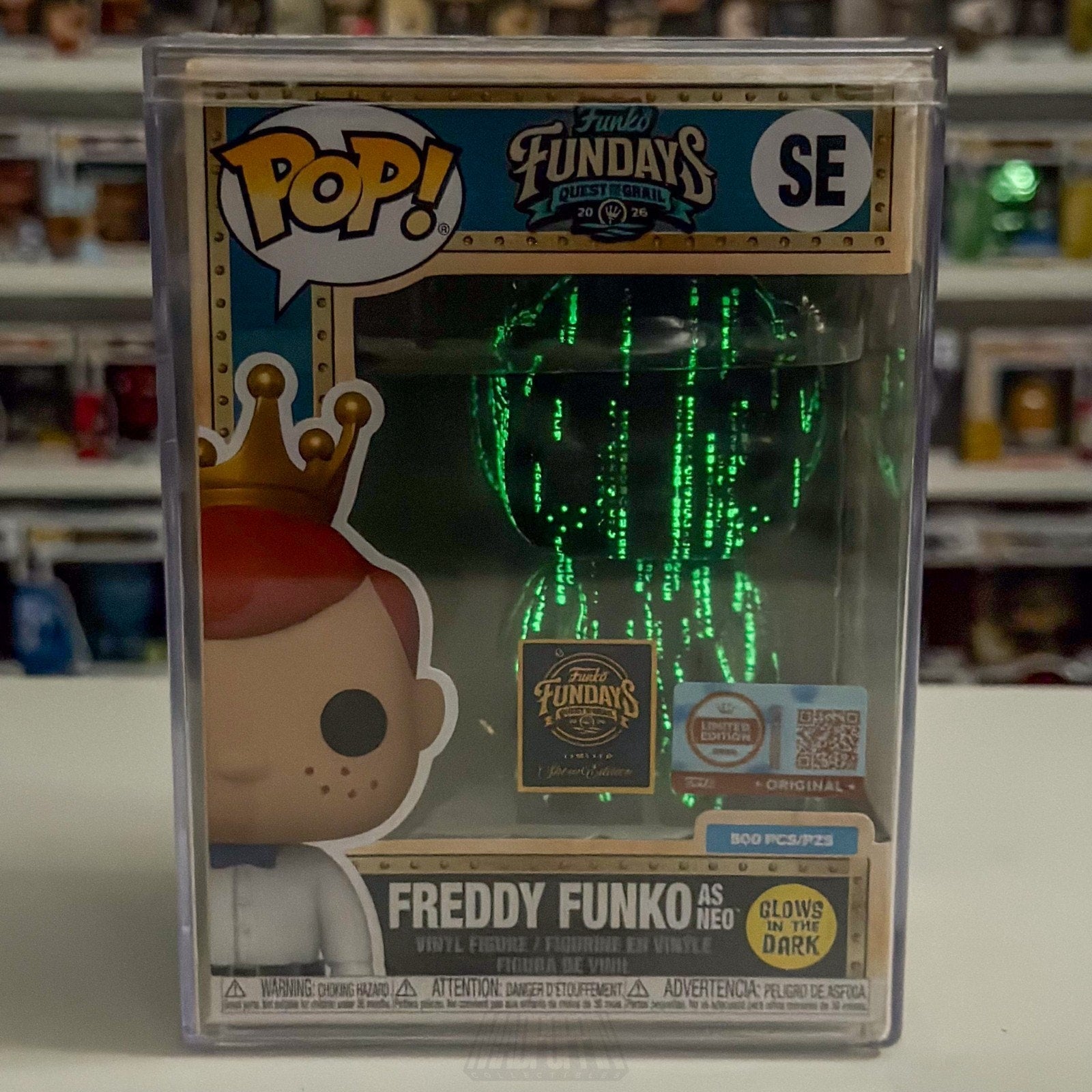 Funko Pop Fundays Freddy Neo Matrix Glow SE Grail 500 PCS SDCC 2026 CON STICKER