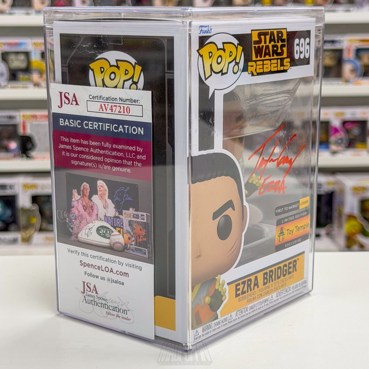 Funko Pop Star Wars Rebels Ezra Bridger Signed Auto Taylor Gray Toy Temple 696