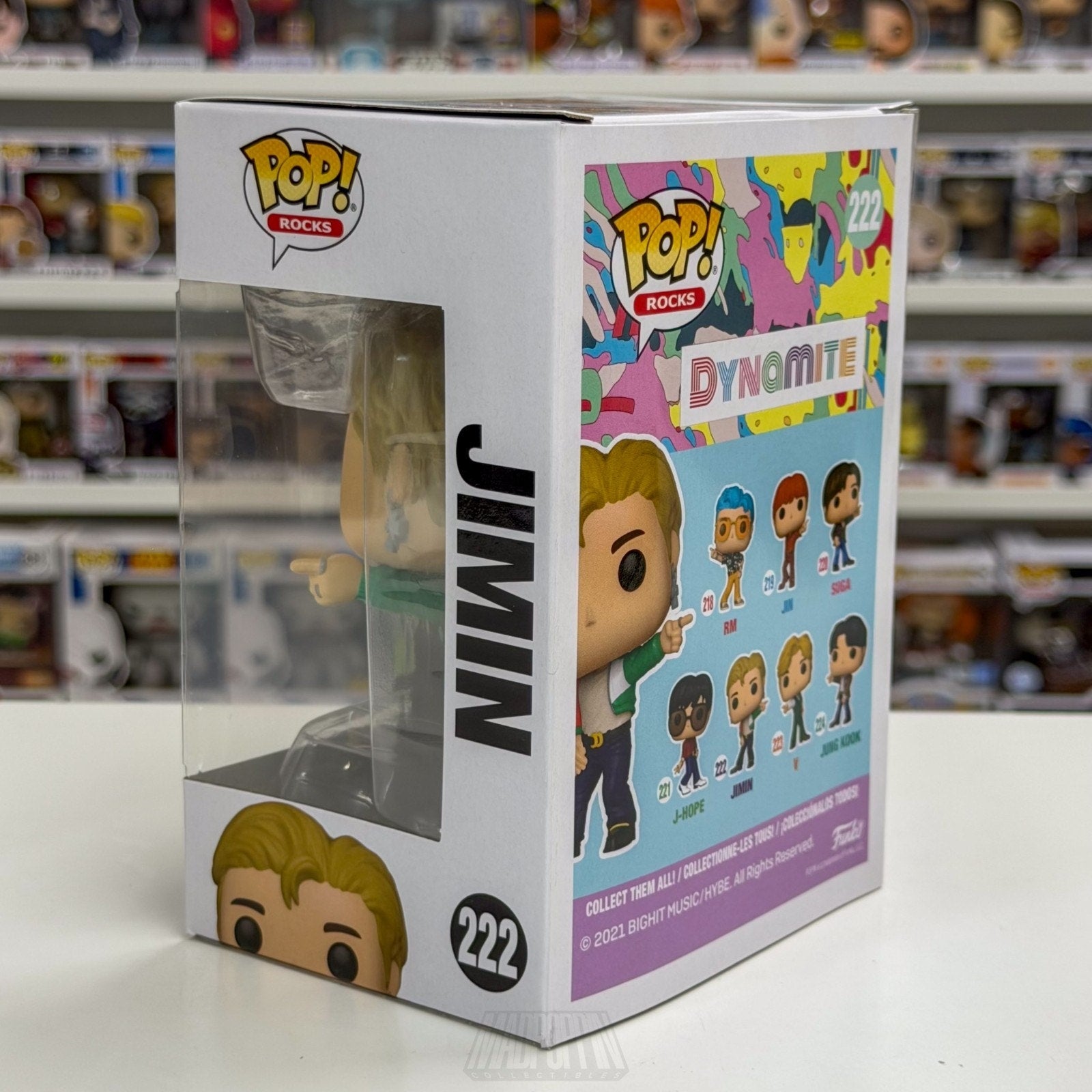 Funko Pop Rocks BTS Dynamite Jimin 222 Boy Band Korean K-Pop Toy Vinyl Figure