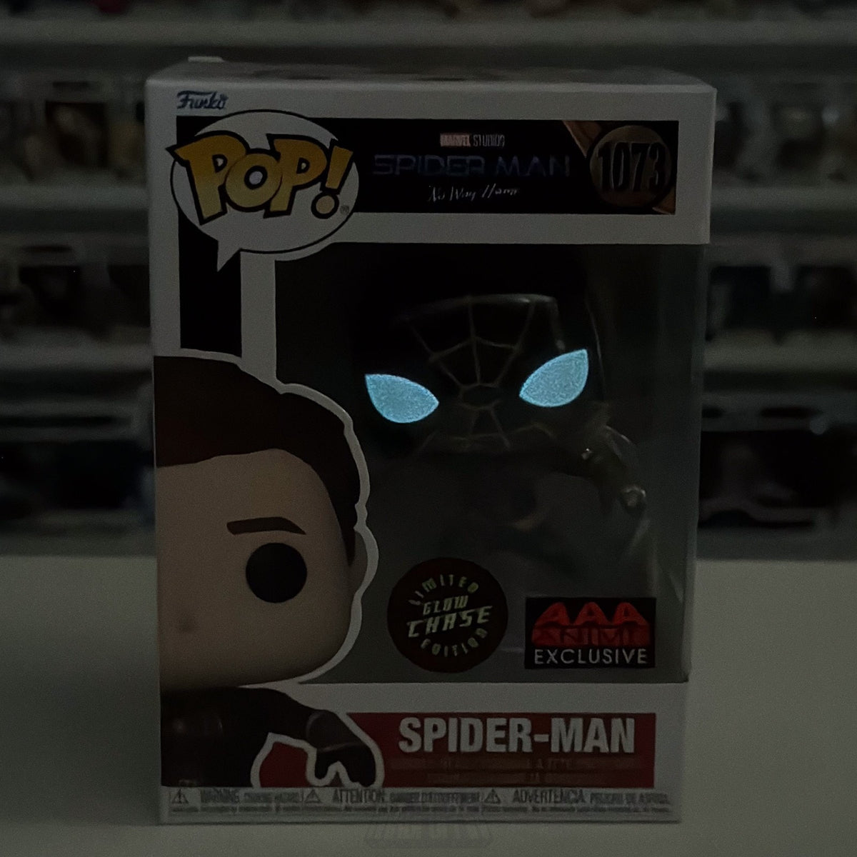 Funko Pop Marvel No Way Home Spider-Man Glow Chase AAA Anime 1073 Vinyl Figure