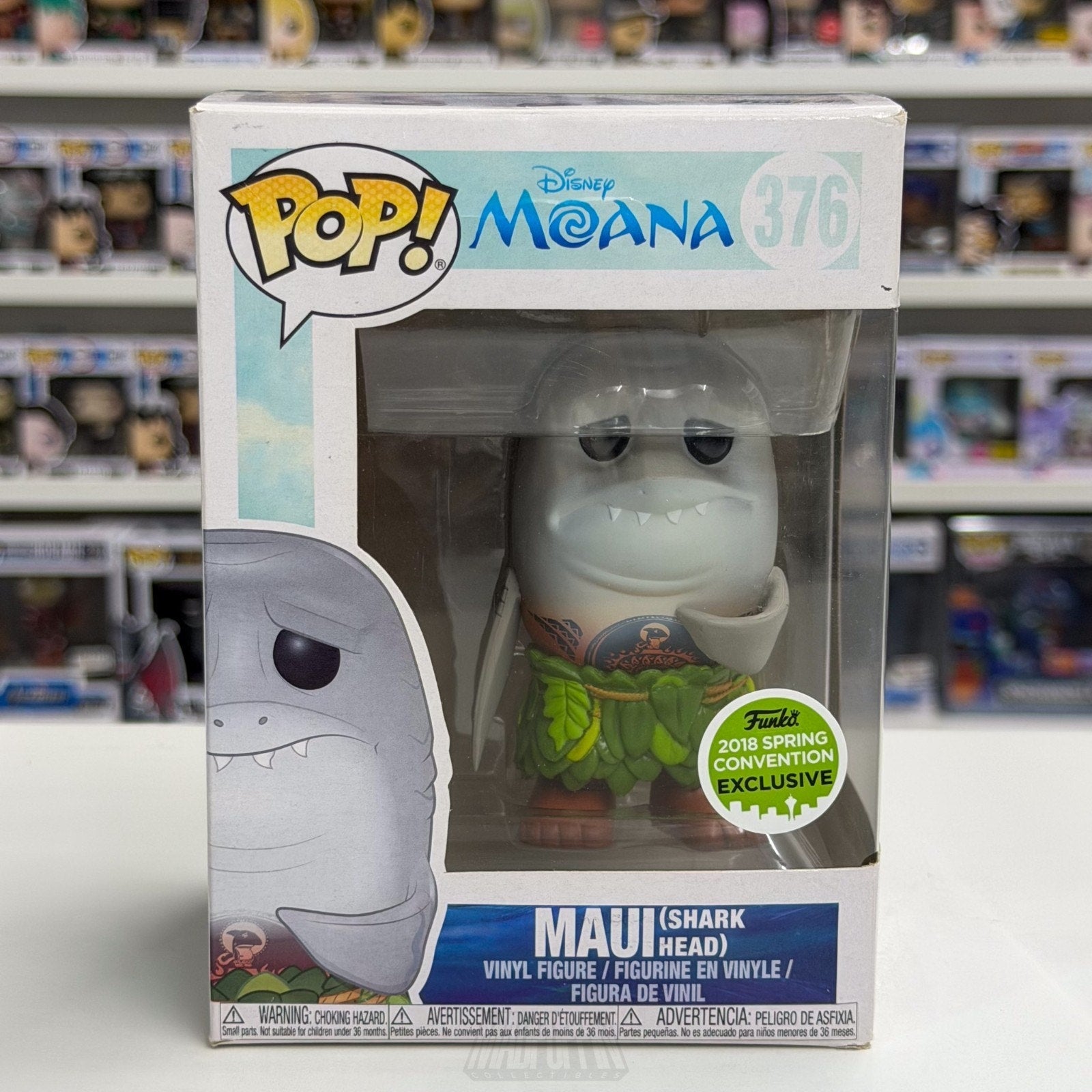 Funko Pop Disney Moana Maui Shark Head ECCC Spring Con 376 Demigod Vinyl Figure