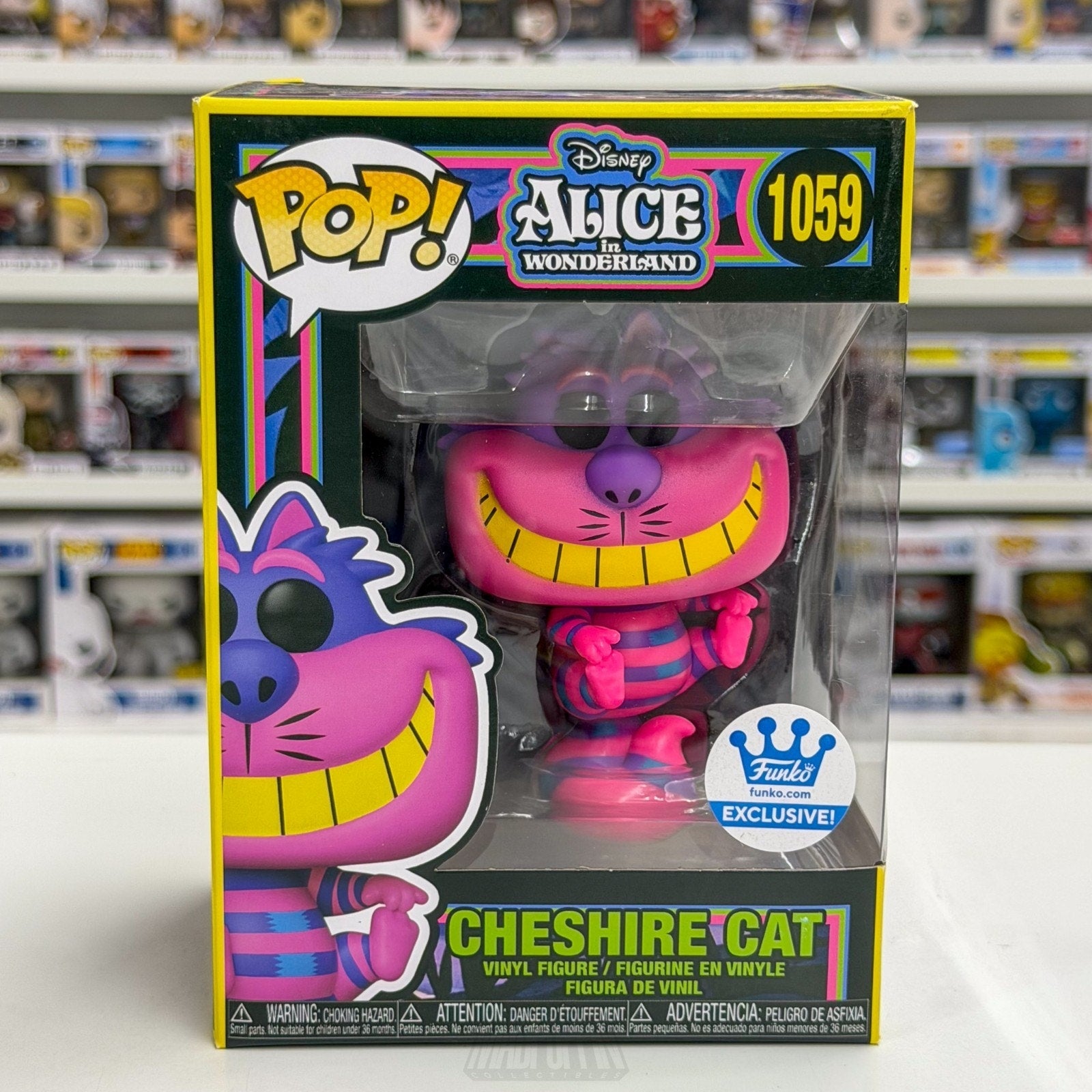 Funko Pop Disney Alice Wonderland Cheshire Cat Blacklight Exclusive 1059 Figure