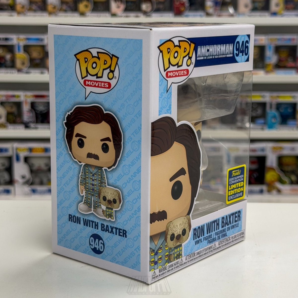 Funko Pop Movies Anchorman Ron with Baxter Exclusive 946 Comedy Toy Vinyl Figure