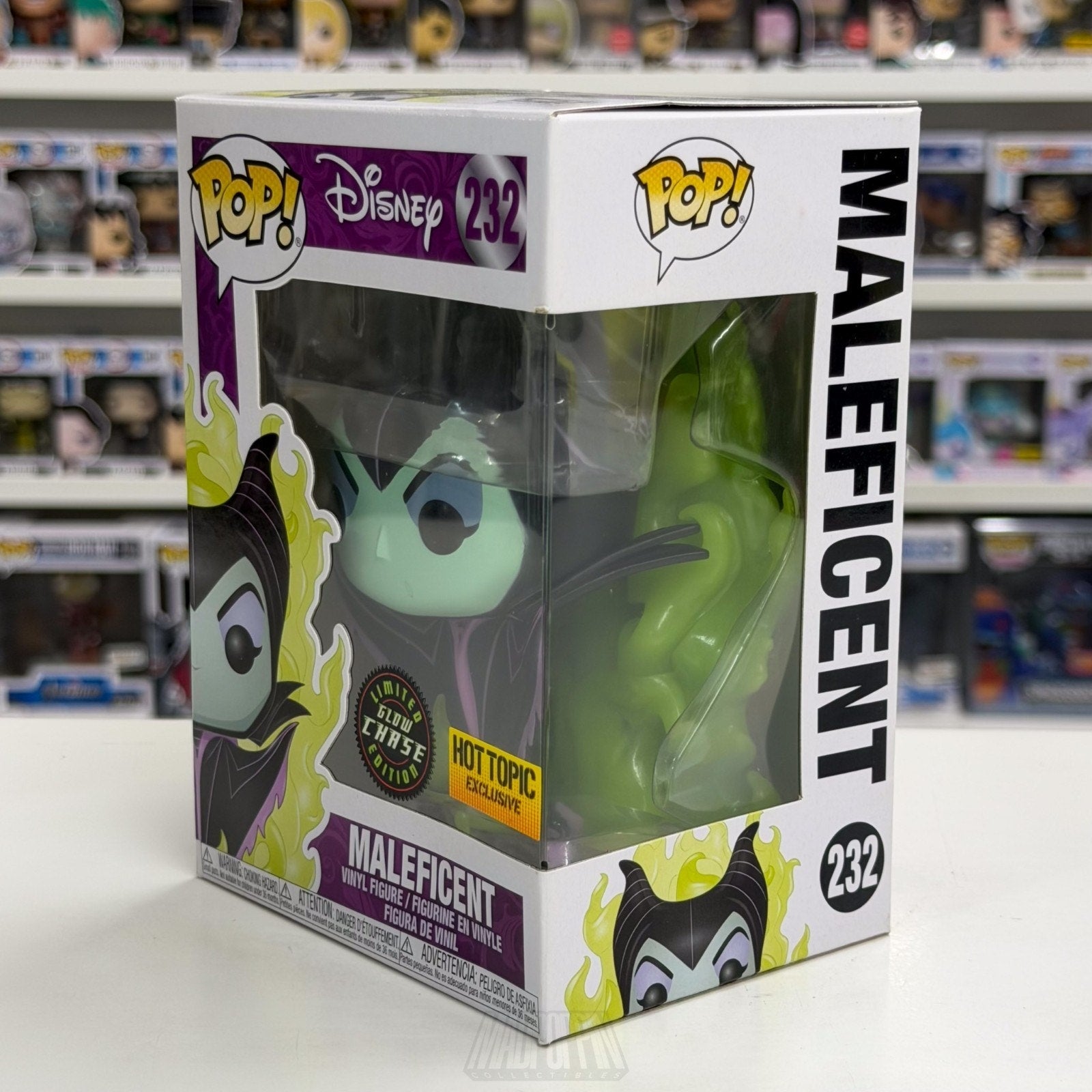 Funko Pop Disney Sleeping Beauty Maleficent Flames Hot Topic Glow Chase 232 Toy