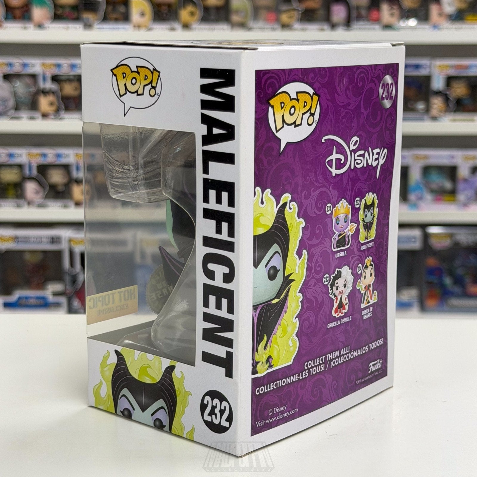 Funko Pop Disney Sleeping Beauty Maleficent Flames Hot Topic Glow Chase 232 Toy