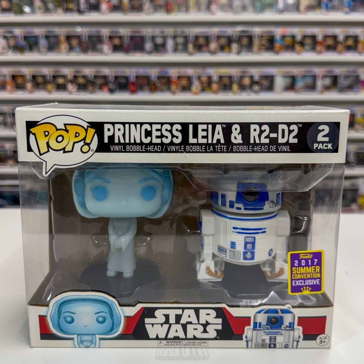 Funko Pop Star Wars Princess Leia Holographic Glow & R2-D2 SDCC 2 Pack Figure