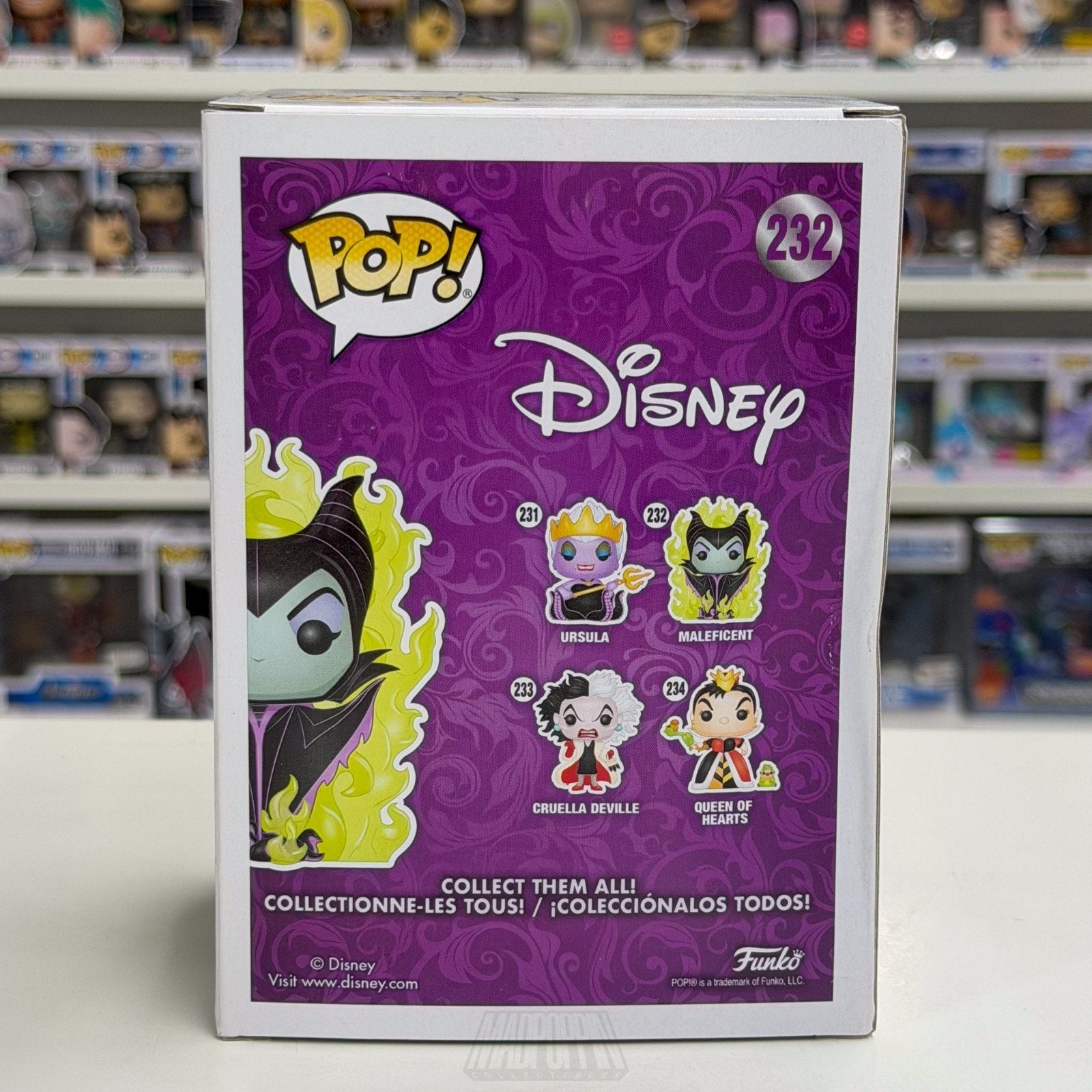 Funko Pop Disney Sleeping Beauty Maleficent Flames Hot Topic Glow Chase 232 Toy