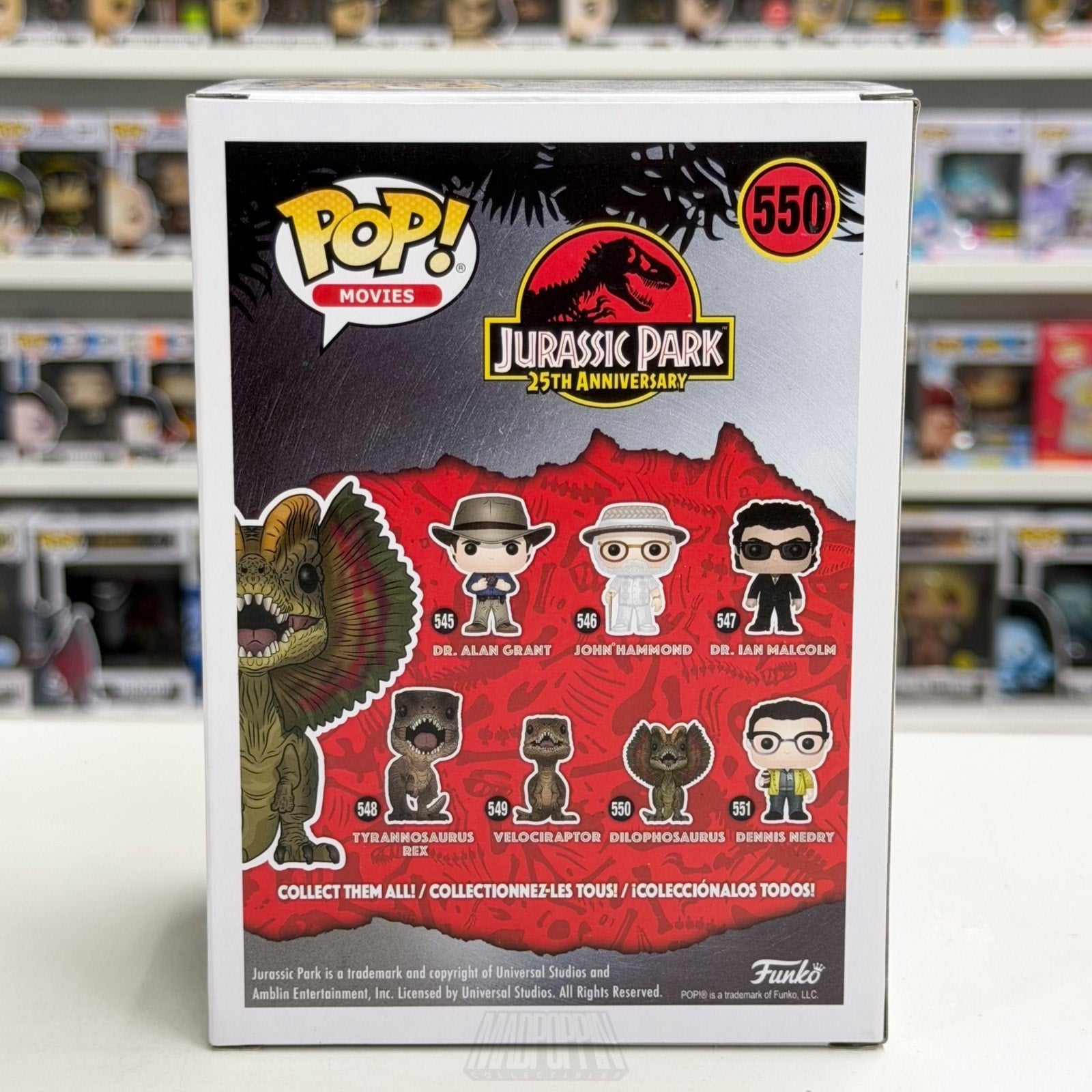 Funko Pop Movies Jurassic Park Dilophosaurus Red Target 550 Dino Vinyl Figure