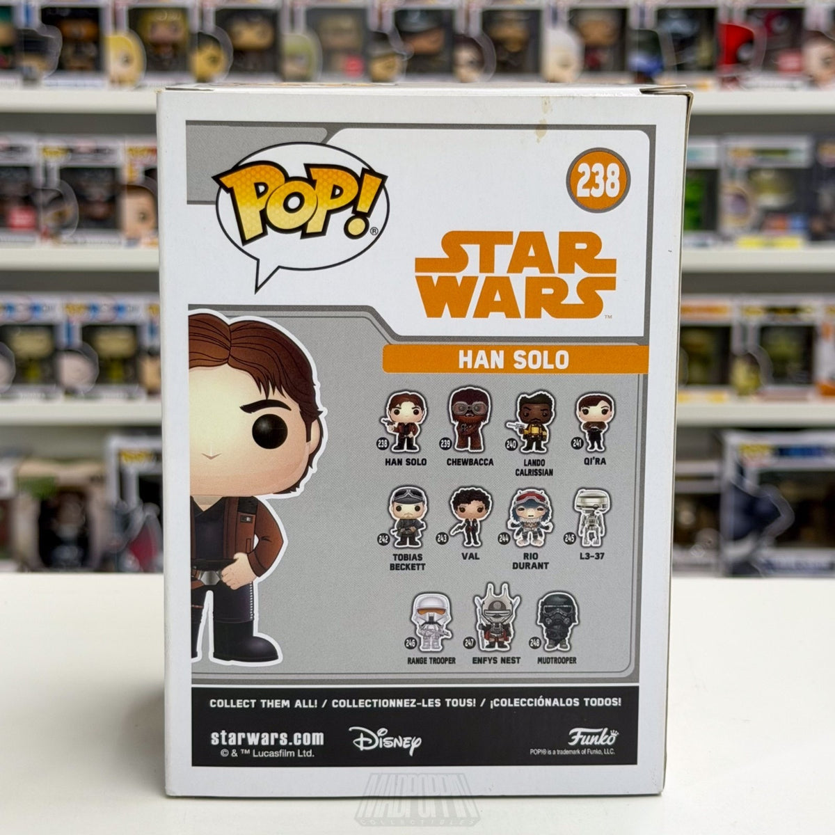 Funko Pop Star Wars Han Solo 238 Origin Story Pilot Smuggler Toy Vinyl Figure