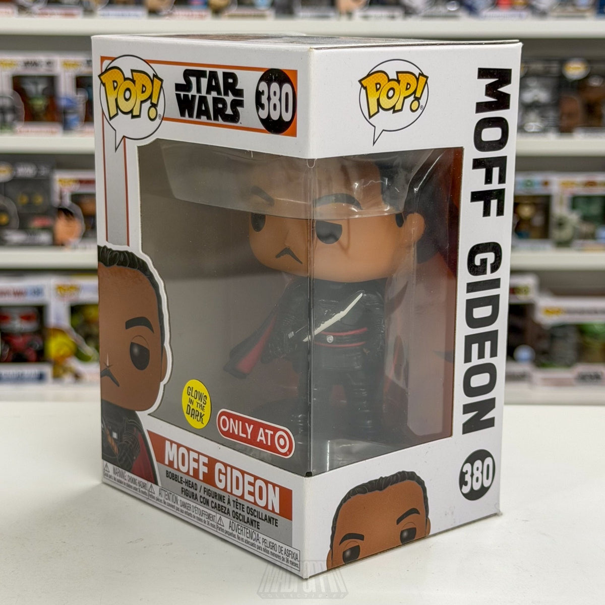 Funko Pop Star Wars Mandalorian Moff Gideon w/Darksaber Glow Target 380 Figure