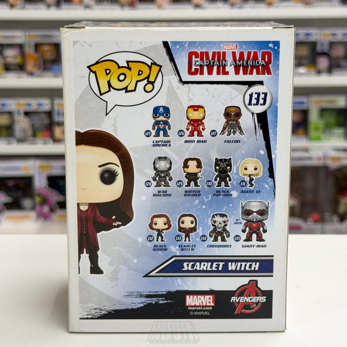 Funko Pop Marvel Captain American Civil War Scarlet Witch 133 Wanda Vinyl Figure