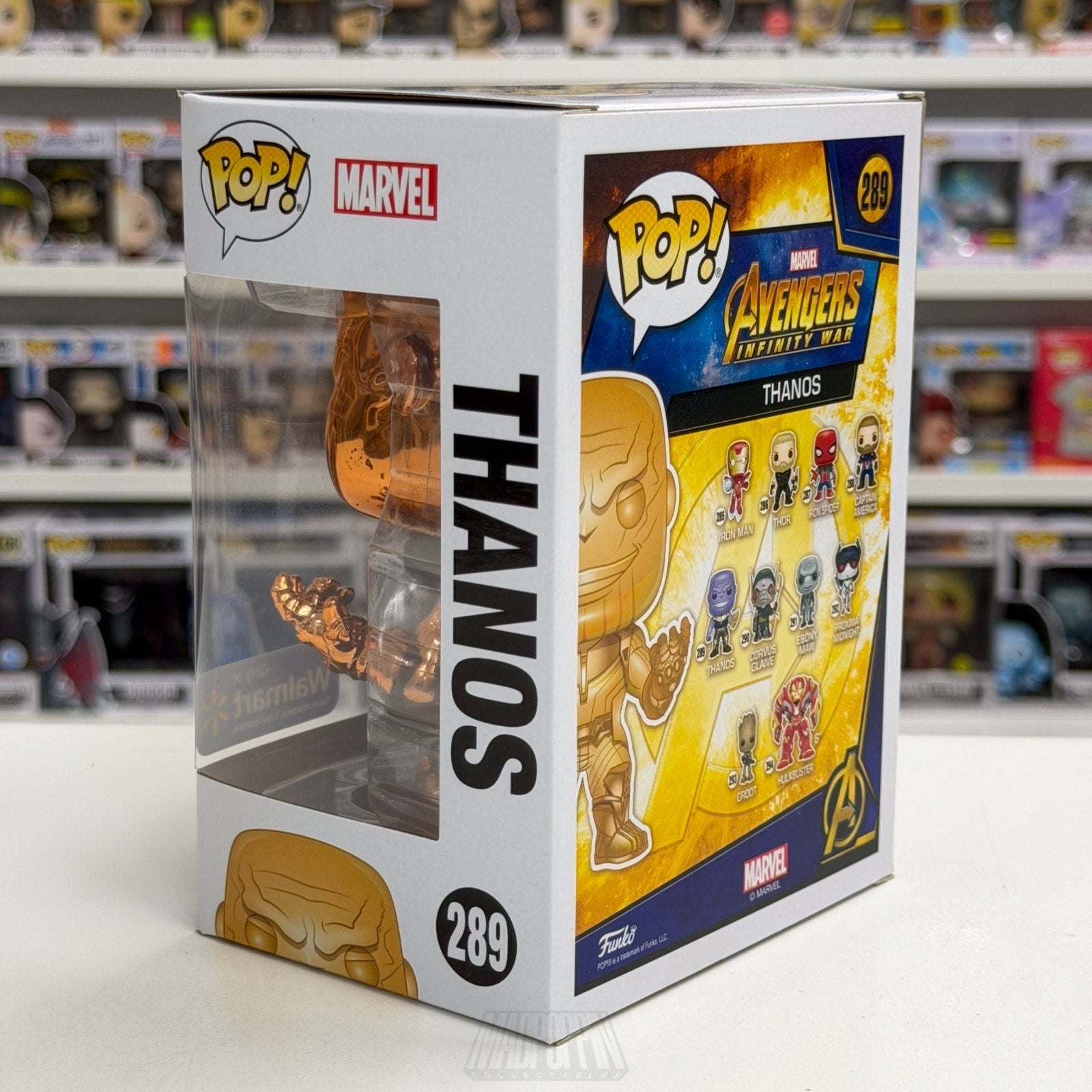 Funko Pop Marvel Avengers Infinity War Thanos Walmart Orange Chrome 289 Figure
