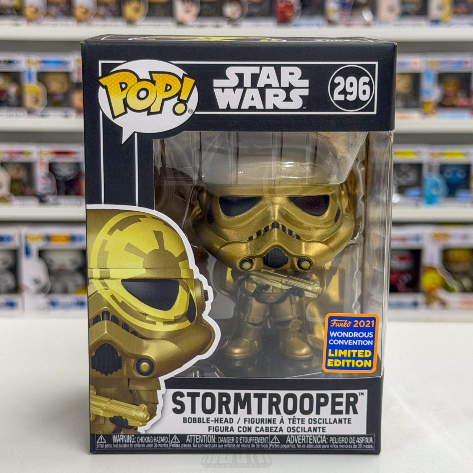 Funko Pop Star Wars Stormtrooper Gold WonderCon 296 Galactic Empire Vinyl Figure