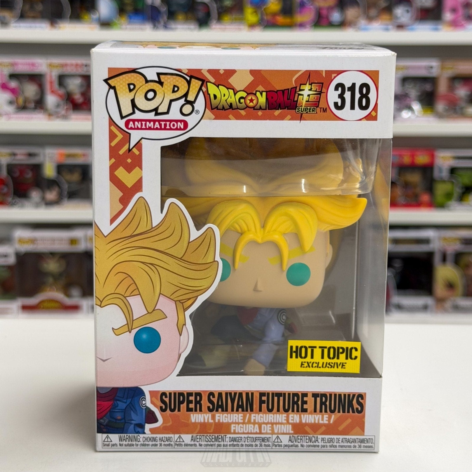 Funko Pop Anime Dragon Ball Super Saiyan Future Trunks Hot Topic 318 Toy Figure