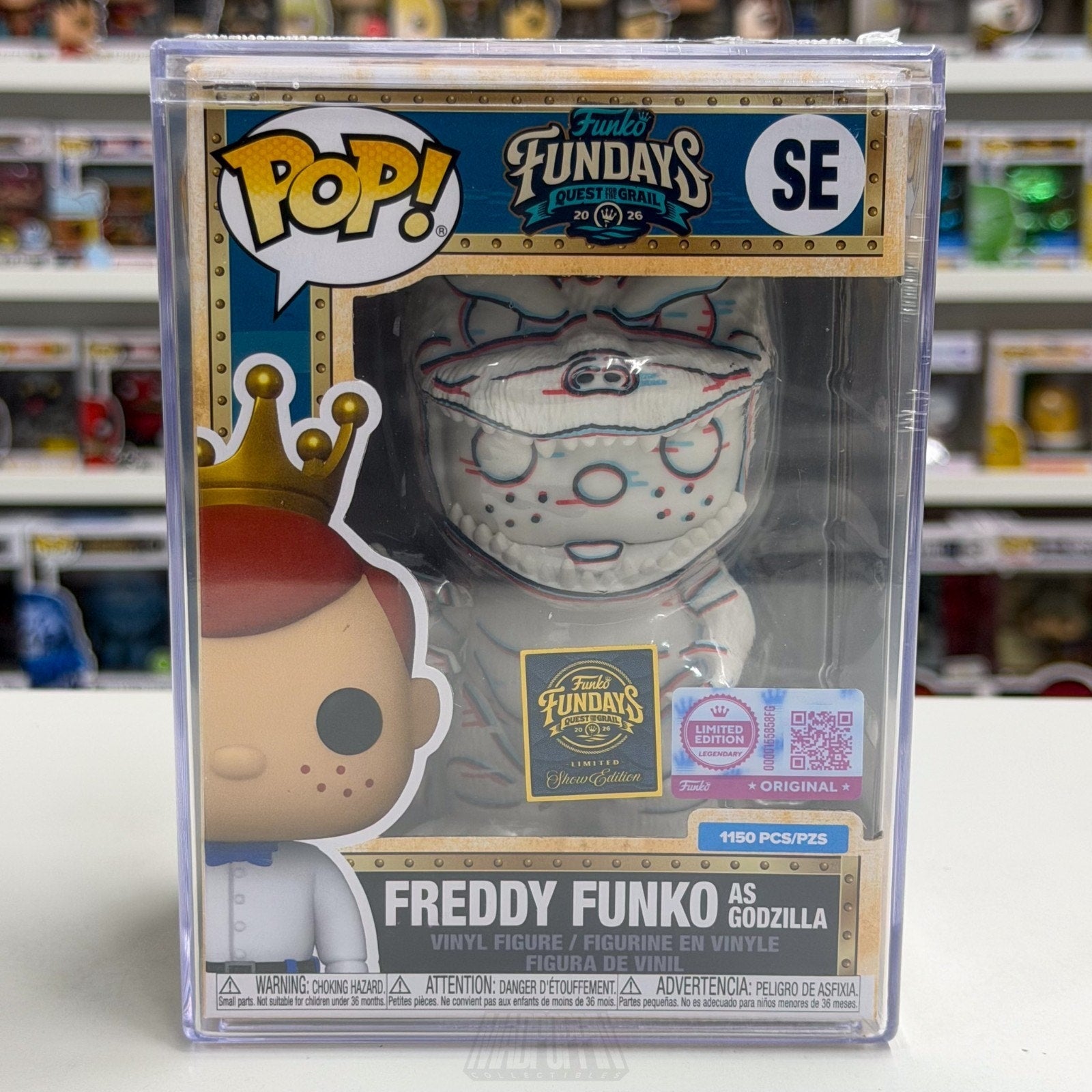Funko Pop Fundays Freddy Godzilla Sketch SE Quest Grail SDCC 2026 CON STICKER
