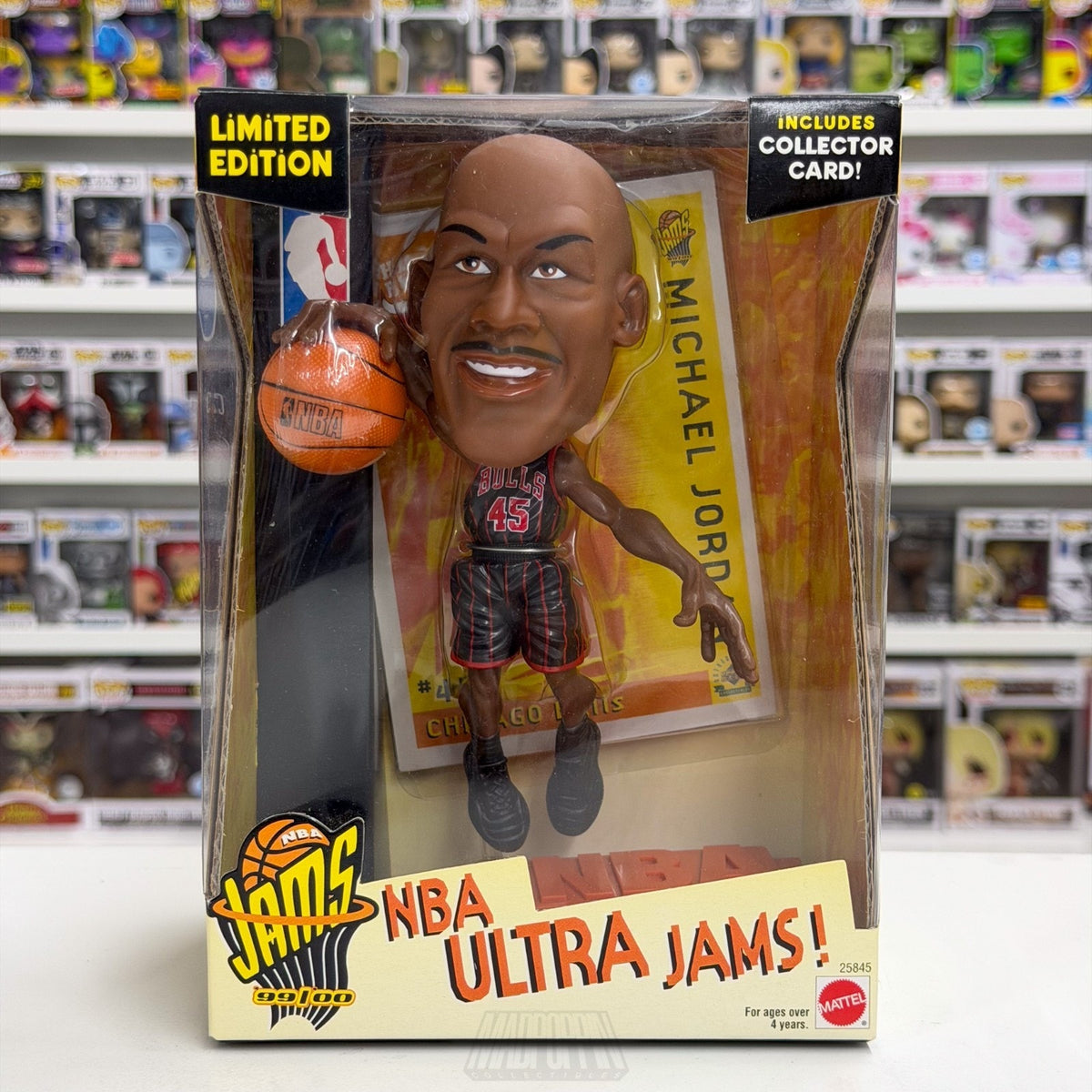 Mattel NBA Ultra Jams Basketball Michael Jordan 45 Jersey w/Upper Deck Card Toy