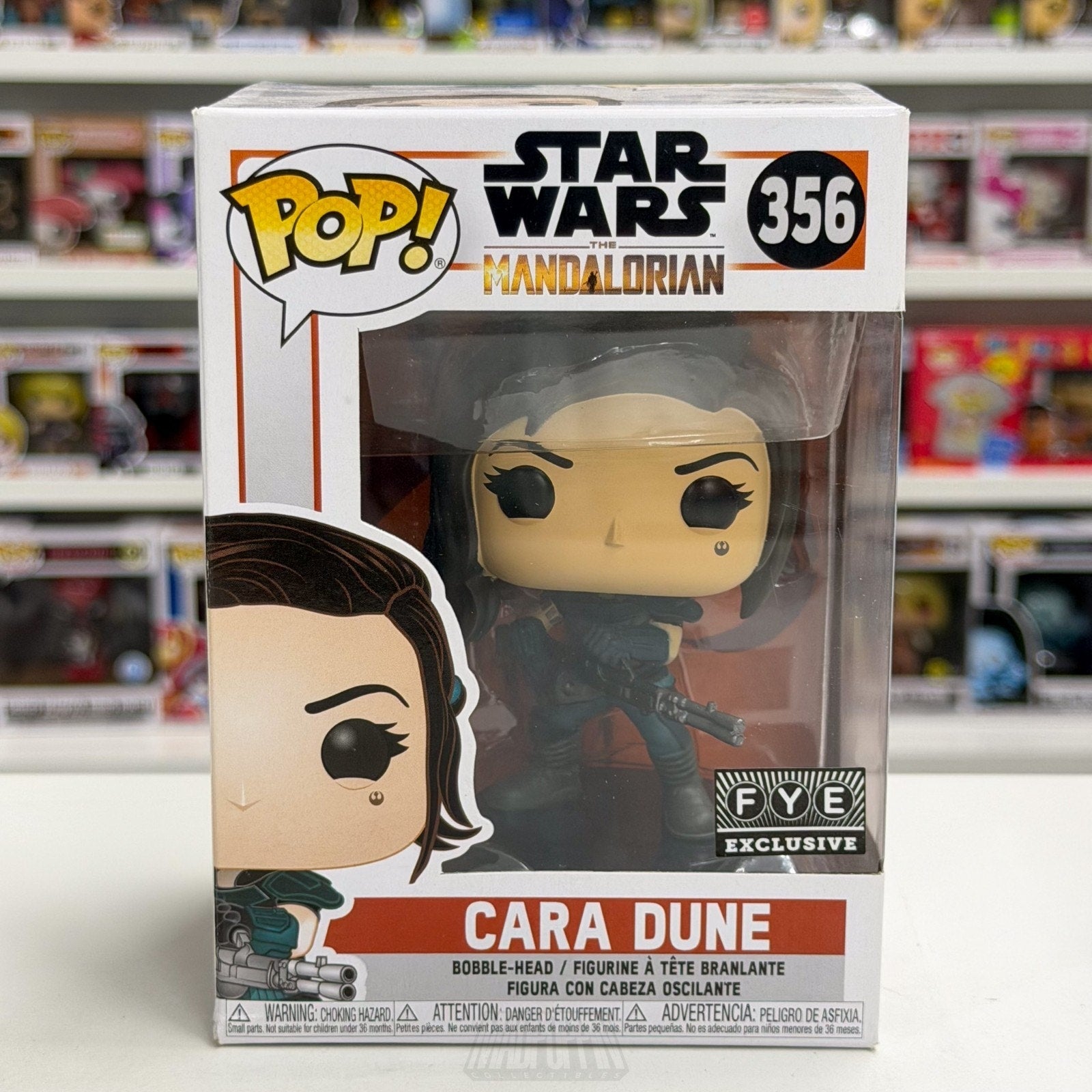 Funko Pop Star Wars The Mandalorian Cara Dune Heavy Blaster FYE 356 Vinyl Figure
