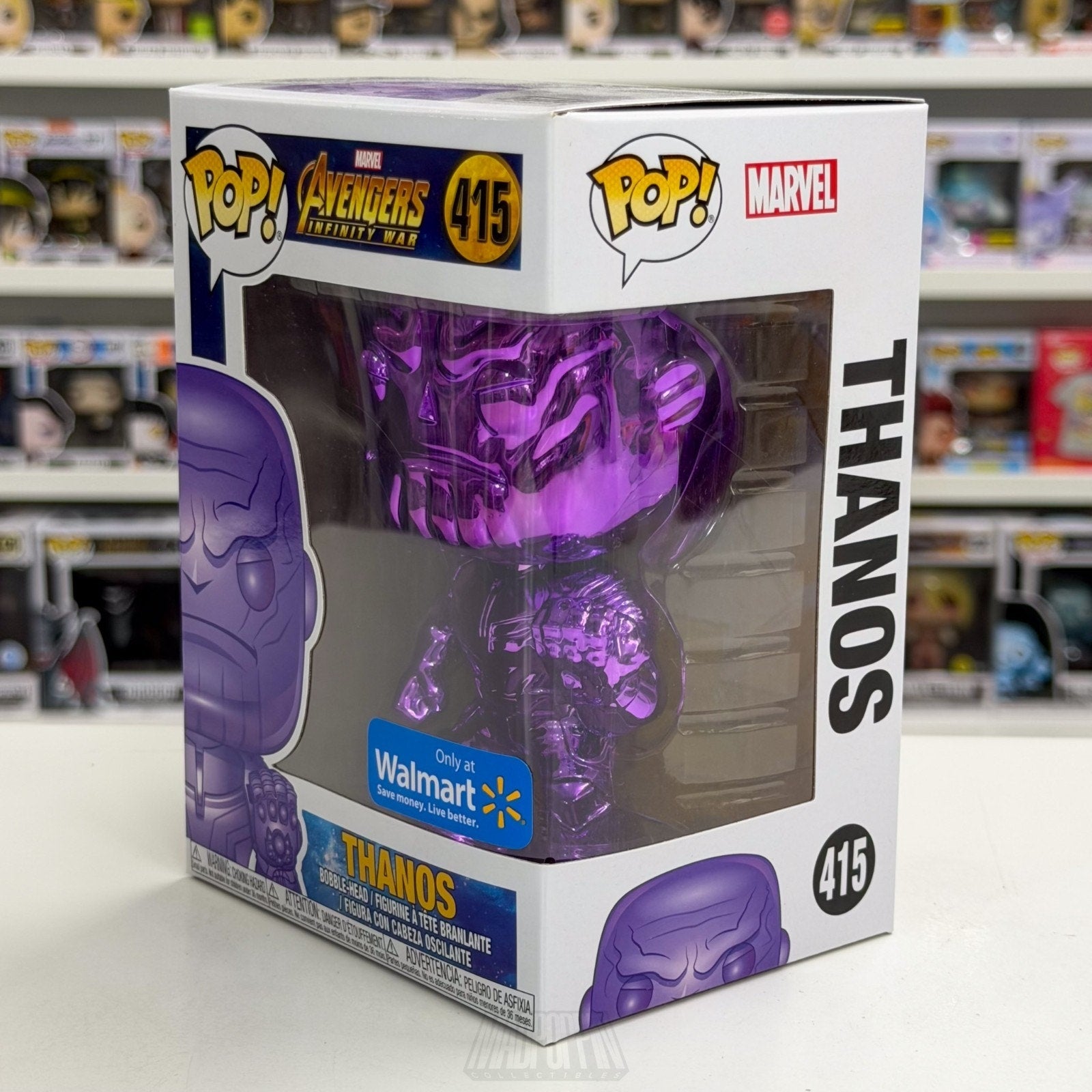 Funko Pop Marvel Avengers Infinity War Thanos Walmart Purple Chrome 289 Figure