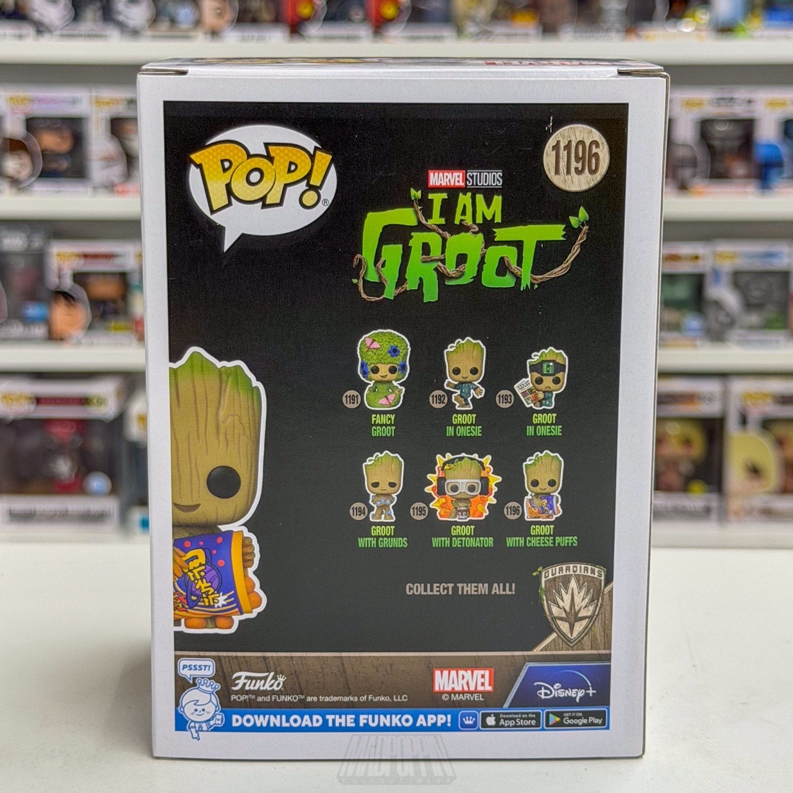 Funko Pop Marvel I Am Baby Groot Cheese Puffs Flocked 1196 GOTG Toy Vinyl Figure