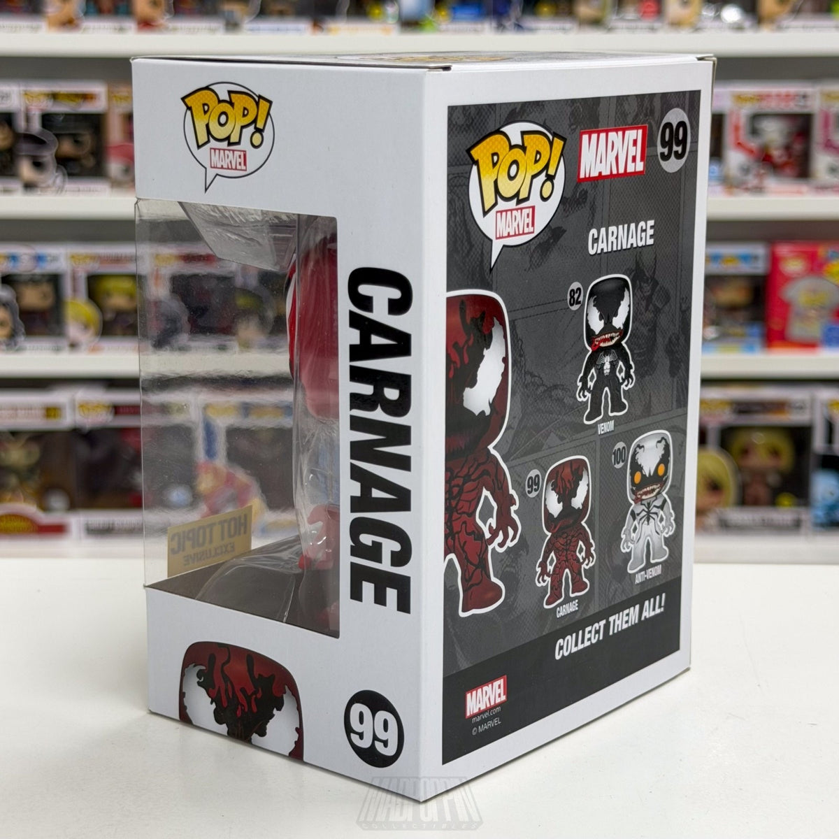 Funko Pop Marvel Carnage Hot Topic 99 Cletus Kasady Symbiote Spider-Man Figure