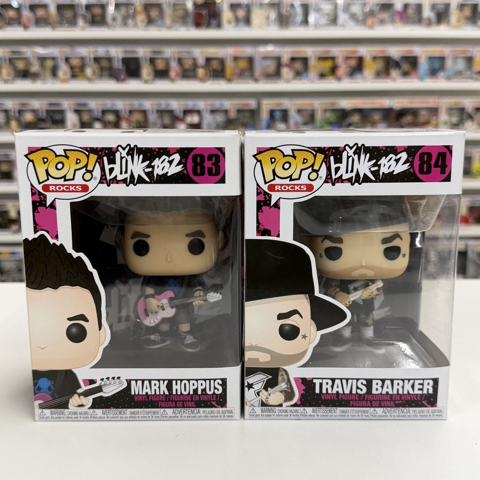 Funko Pop Rocks Blink 182 Complete Set Mark Hoppus Travis Barker Punk Figures