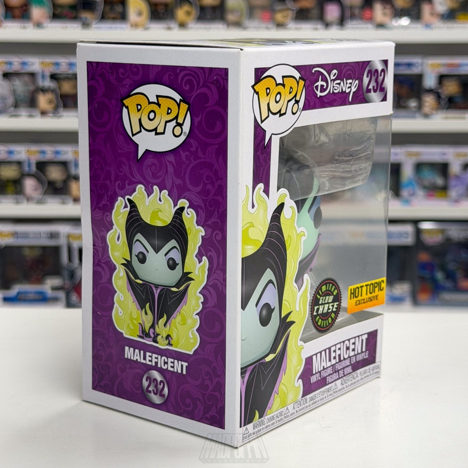 Funko Pop Disney Sleeping Beauty Maleficent Flames Hot Topic Glow Chase 232 Toy