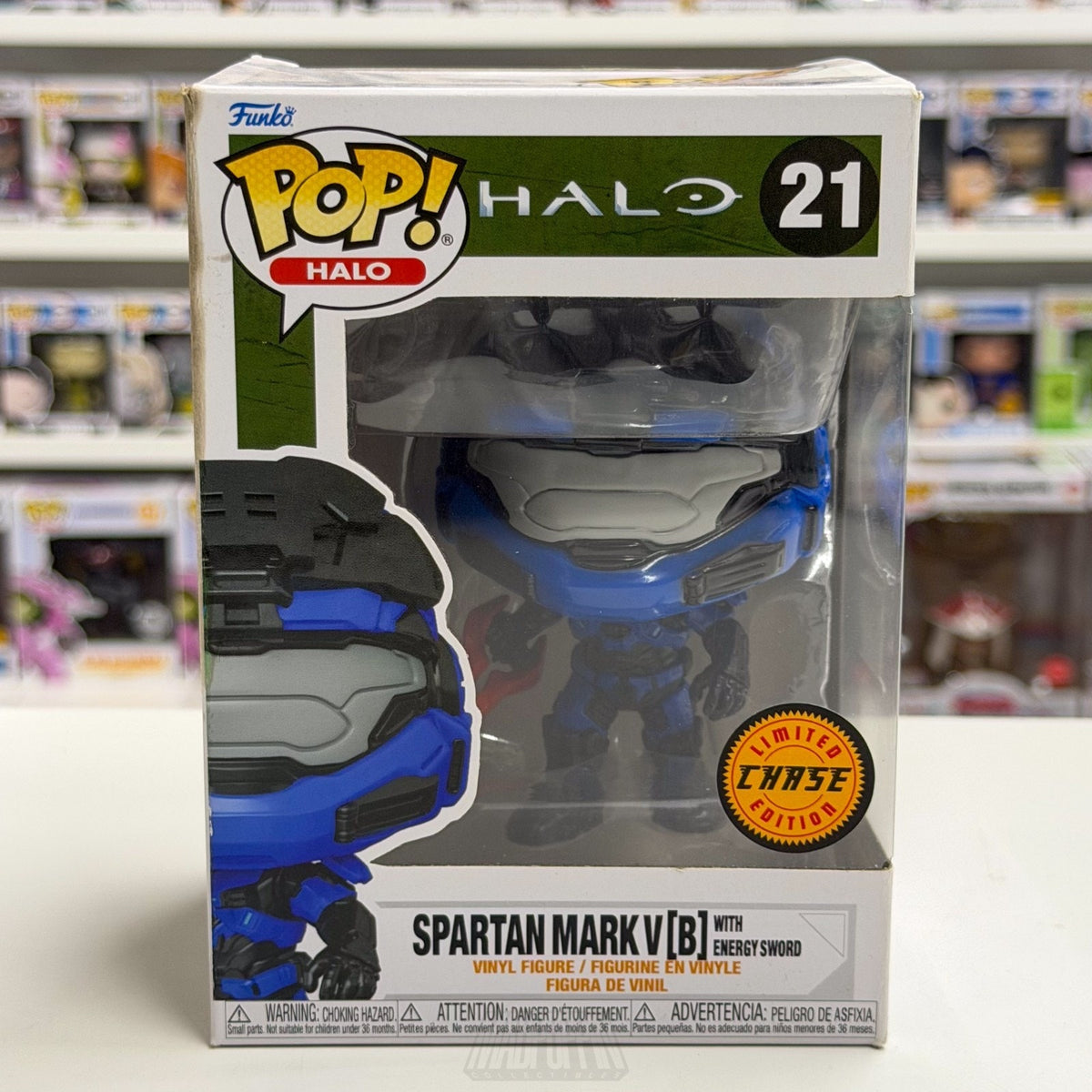 Funko Pop Games Halo Spartan Mark V B w/Energy Sword Chase 21 Toy Vinyl Figure
