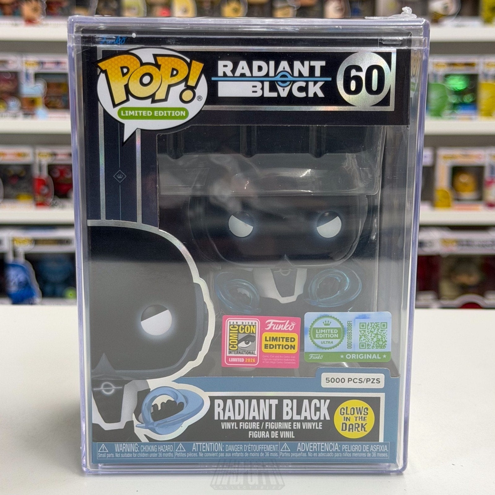 Funko Pop Comics Radiant Black 60 Glow LE 5000 PCS SDCC 2026 Toy CON STICKER