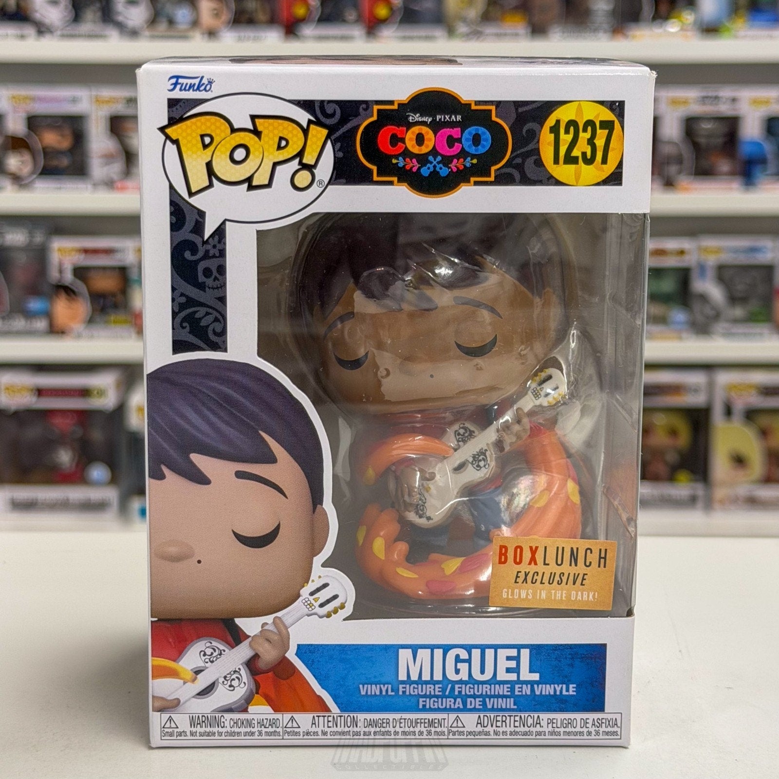 Funko Pop Disney Pixar Coco Miguel w/Guitar Glow BoxLunch 1237 Toy Vinyl Figure